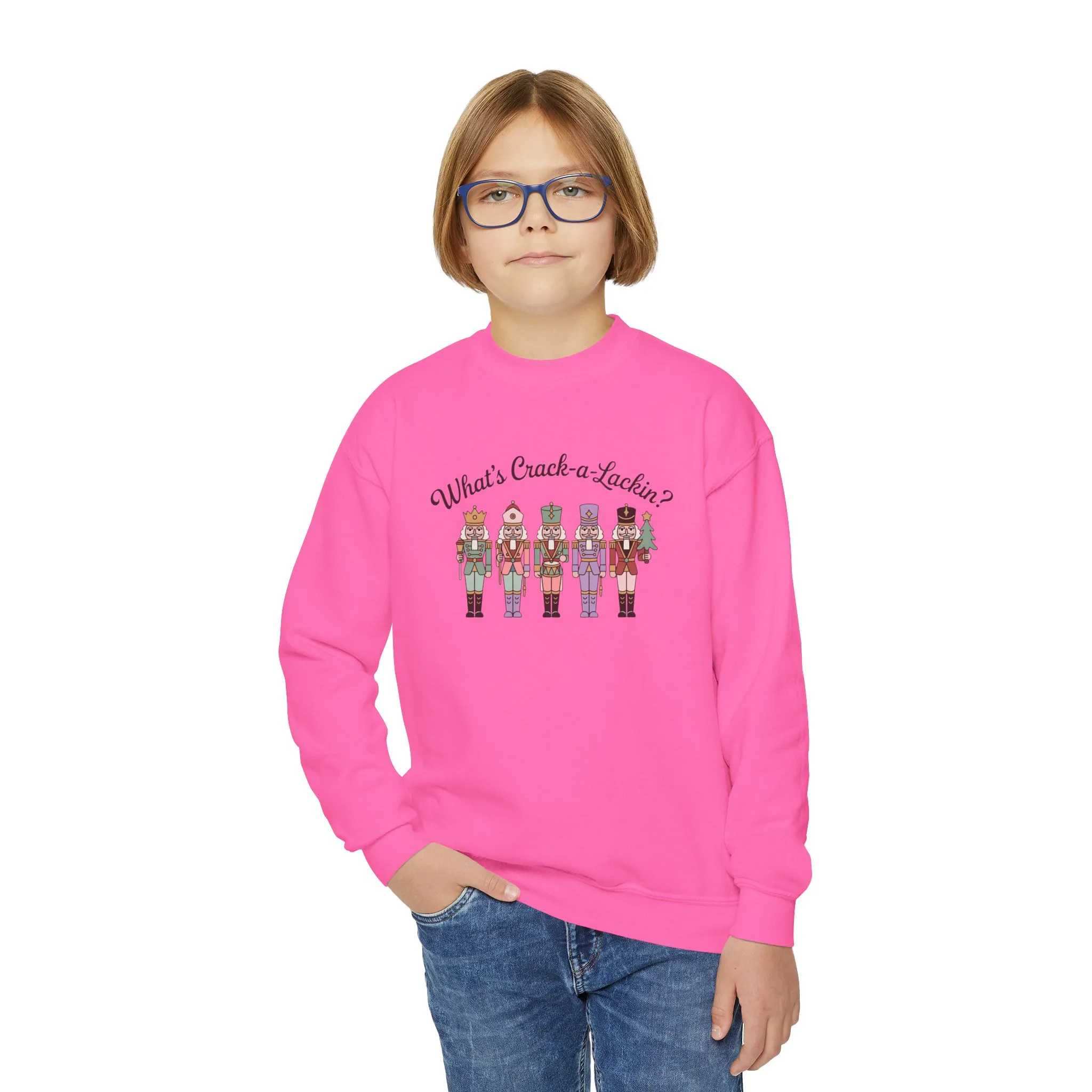 What's Crack-a-Lackin? Girls Christmas Sweatshirt, Cozy Nutcracker Squad Sweater, Mom - Daughter Family Match Outfit - Image 14