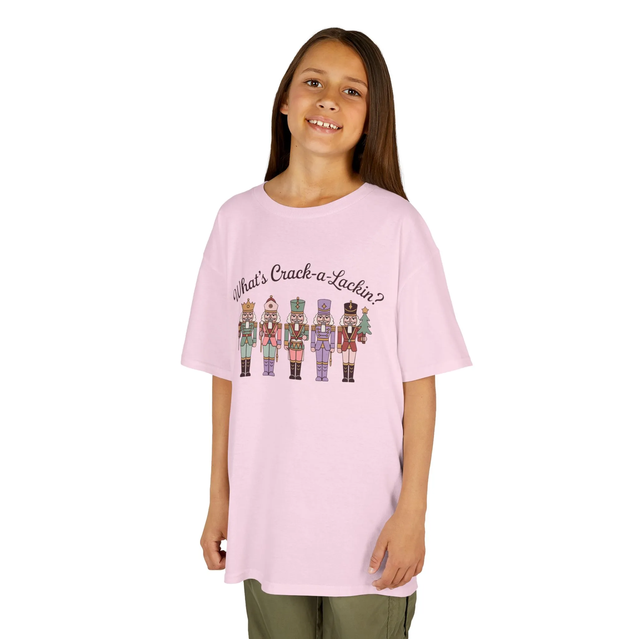 What's Crack-a-Lackin? Girls Christmas T-Shirt, Cute Nutcracker Squad Tee, Mom - Daughter Family Match Outfit