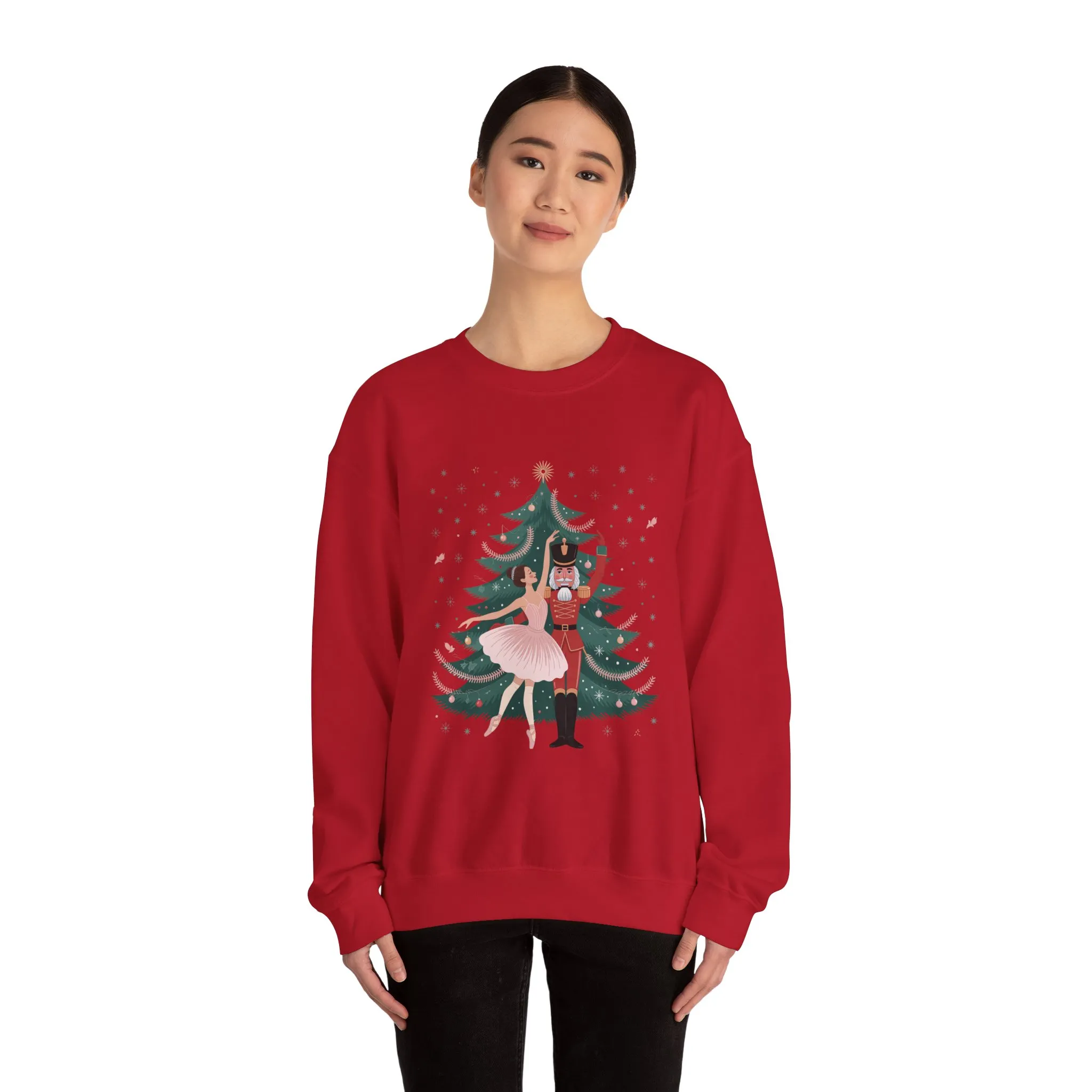 Nutcracker Ballerina Women's Sweatshirt, Cozy Christmas Sweater, Family Match Holiday Outfit for Mom - Image 23
