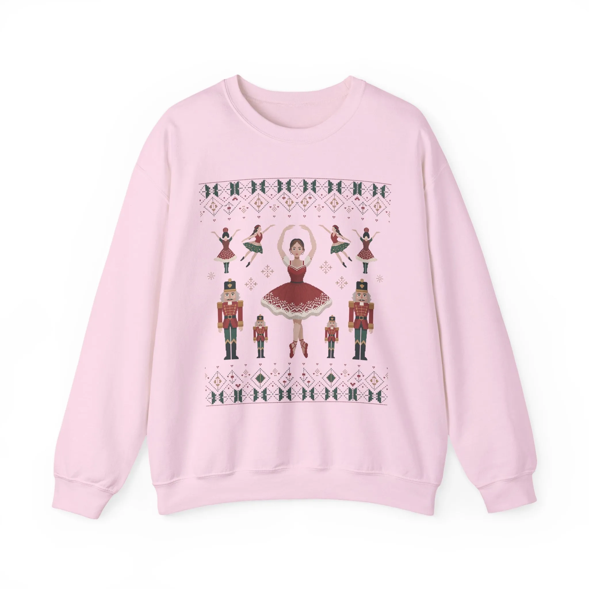 Nutcracker Ballerina Women's Christmas Sweatshirt, Cozy Ballet Sweater, Mom - Daughter Family Match Holiday Outfit - Image 2