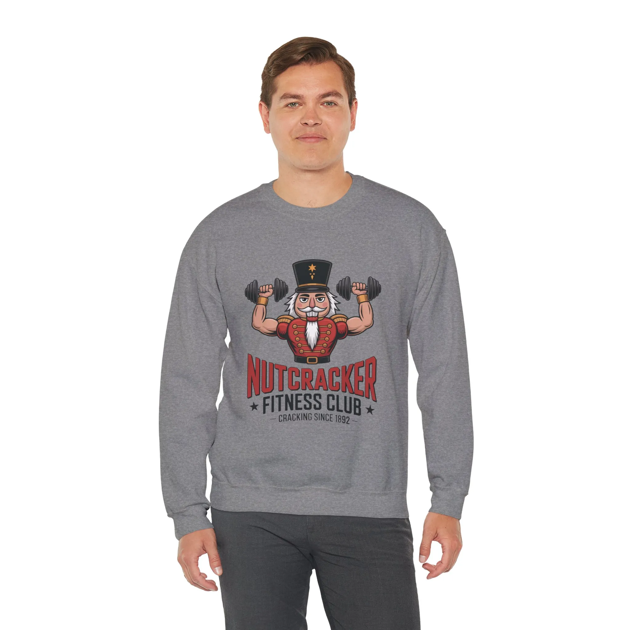 Nutcracker Fitness Club Men's Sweatshirt, Funny Gym Christmas Sweater, Holiday Gift for Him - Image 9