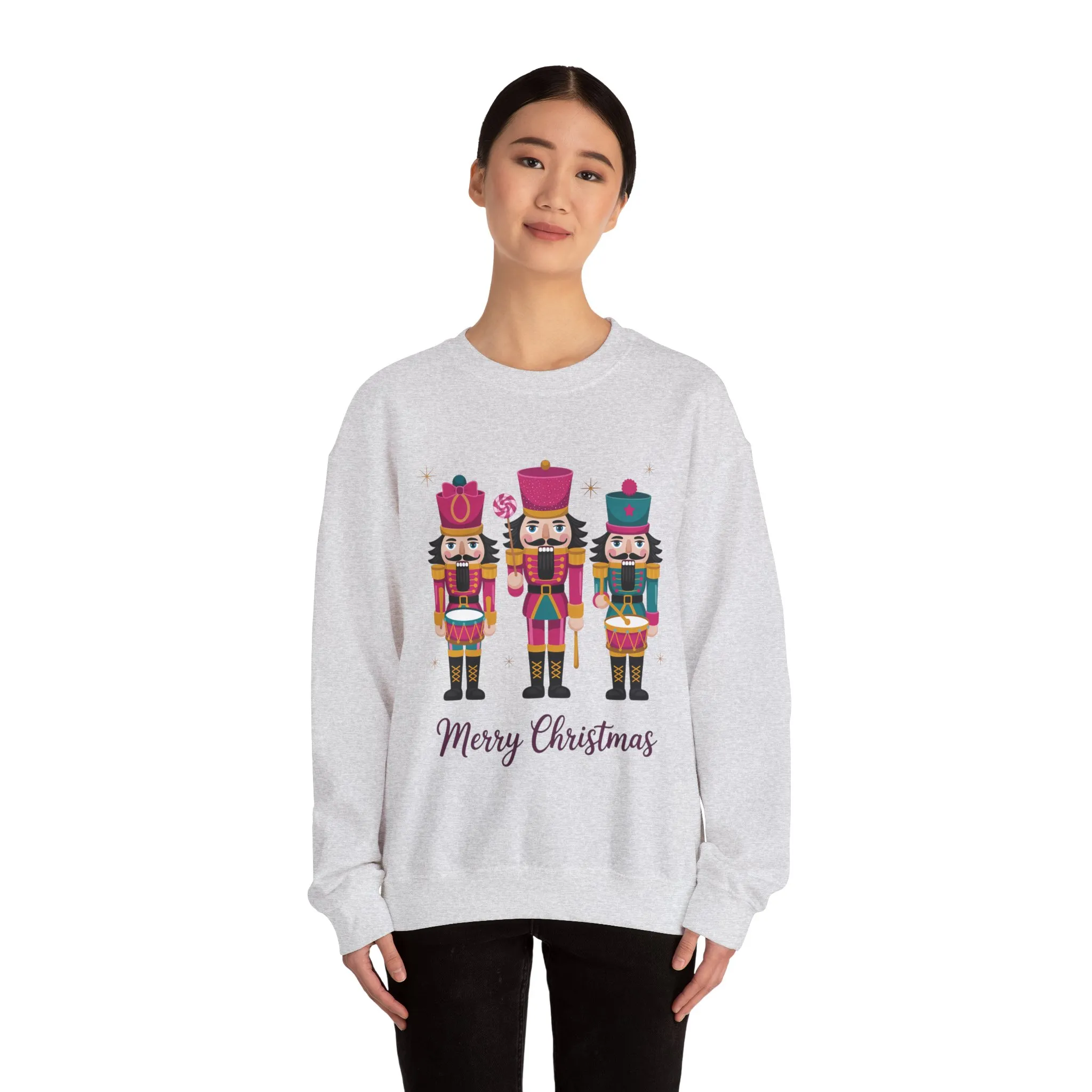 Three Nutcrackers Women's Christmas Sweatshirt, Cozy Holiday Sweater, Mom - Daughter Family Match Christmas Outfit - Image 5