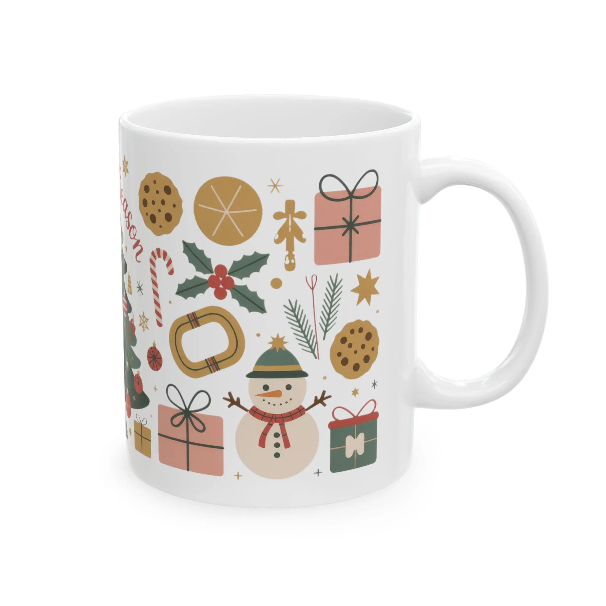 Tis The Season Christmas Mug, Cozy Holiday Coffee Cup, Festive Tree - Santa Design, Christmas Gift Idea, Ceramic Mug, (11oz, 15oz) - Image 4