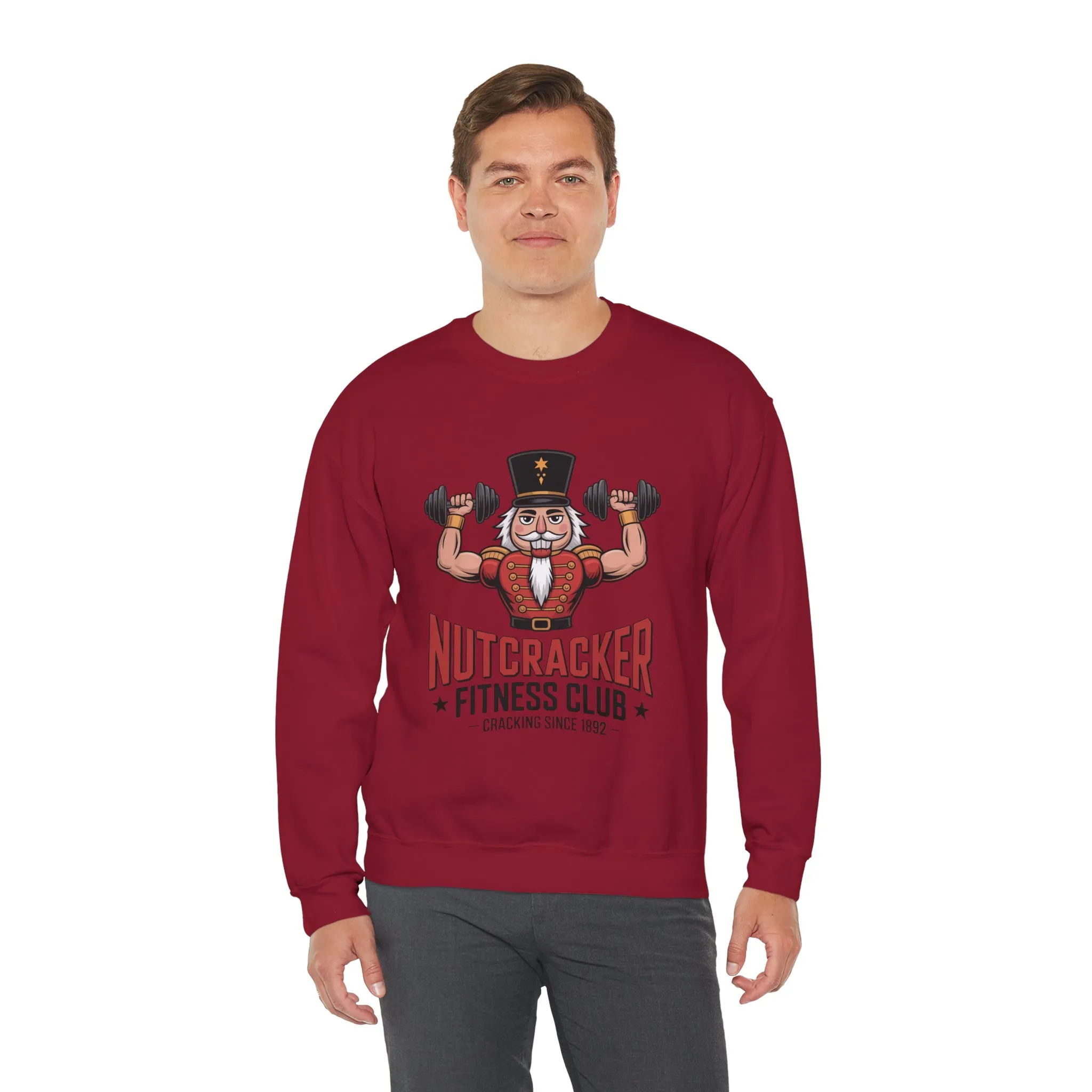Nutcracker Fitness Club Men's Sweatshirt, Funny Gym Christmas Sweater, Holiday Gift for Him - Image 27