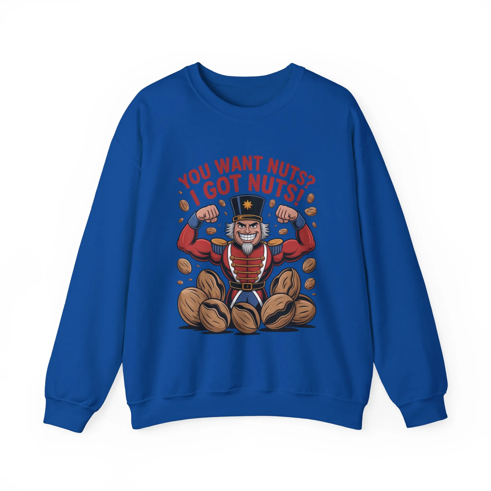 You Want Nuts? Got Nuts! Men's Sweatshirt, Funny Nutcracker Christmas Sweater, Holiday Gift for Him - Image 19