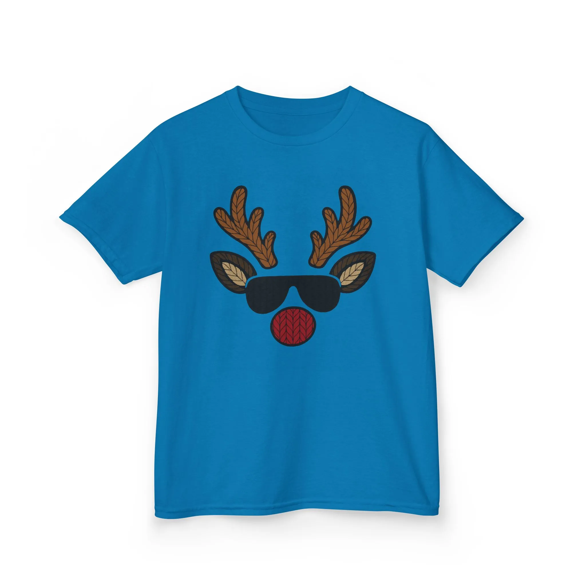 Boys Reindeer Face Christmas T-Shirt, Cute Knitted Holiday Tee, Father-Son Matching Outfit - Image 7