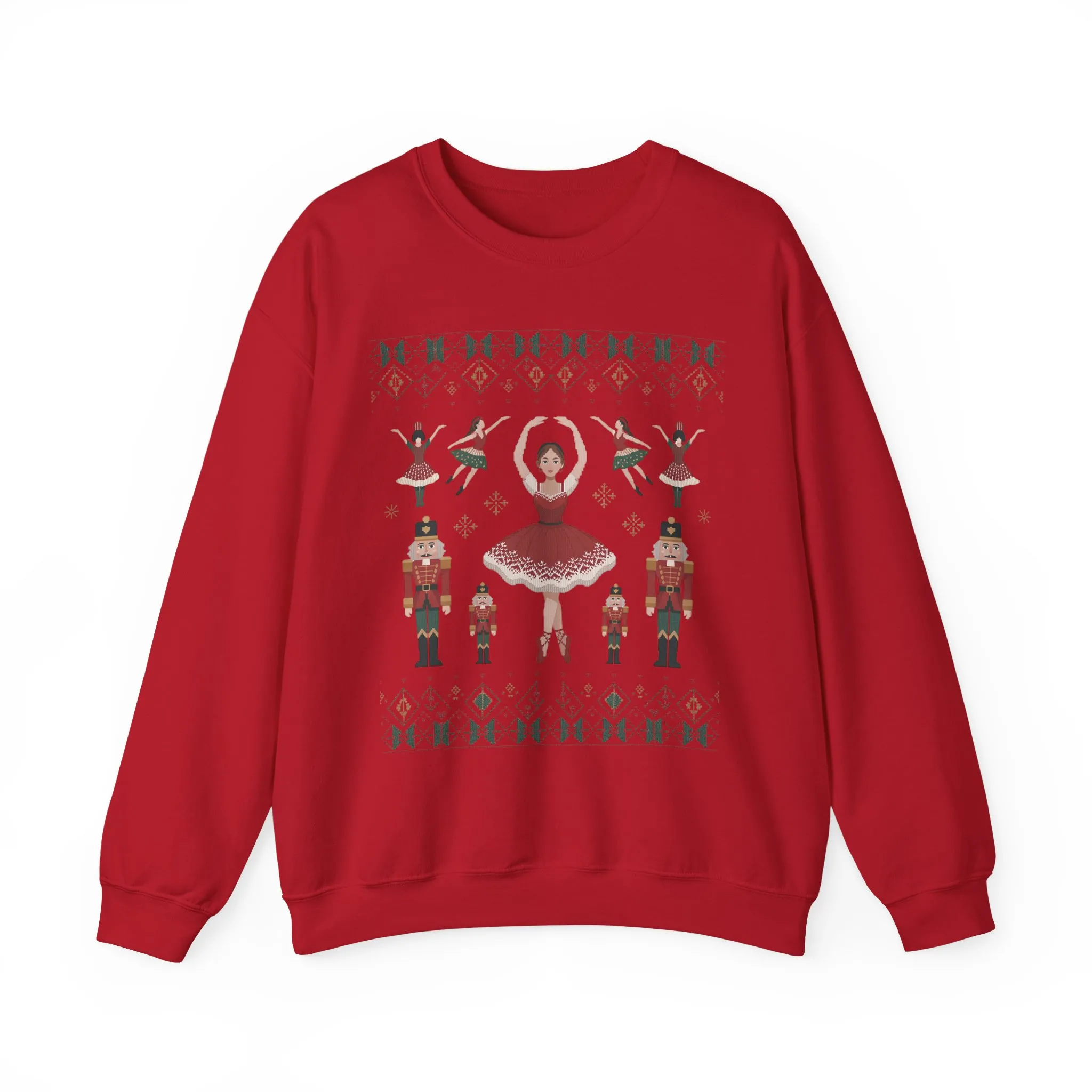 Nutcracker Ballerina Women's Christmas Sweatshirt, Cozy Ballet Sweater, Mom - Daughter Family Match Holiday Outfit - Image 25