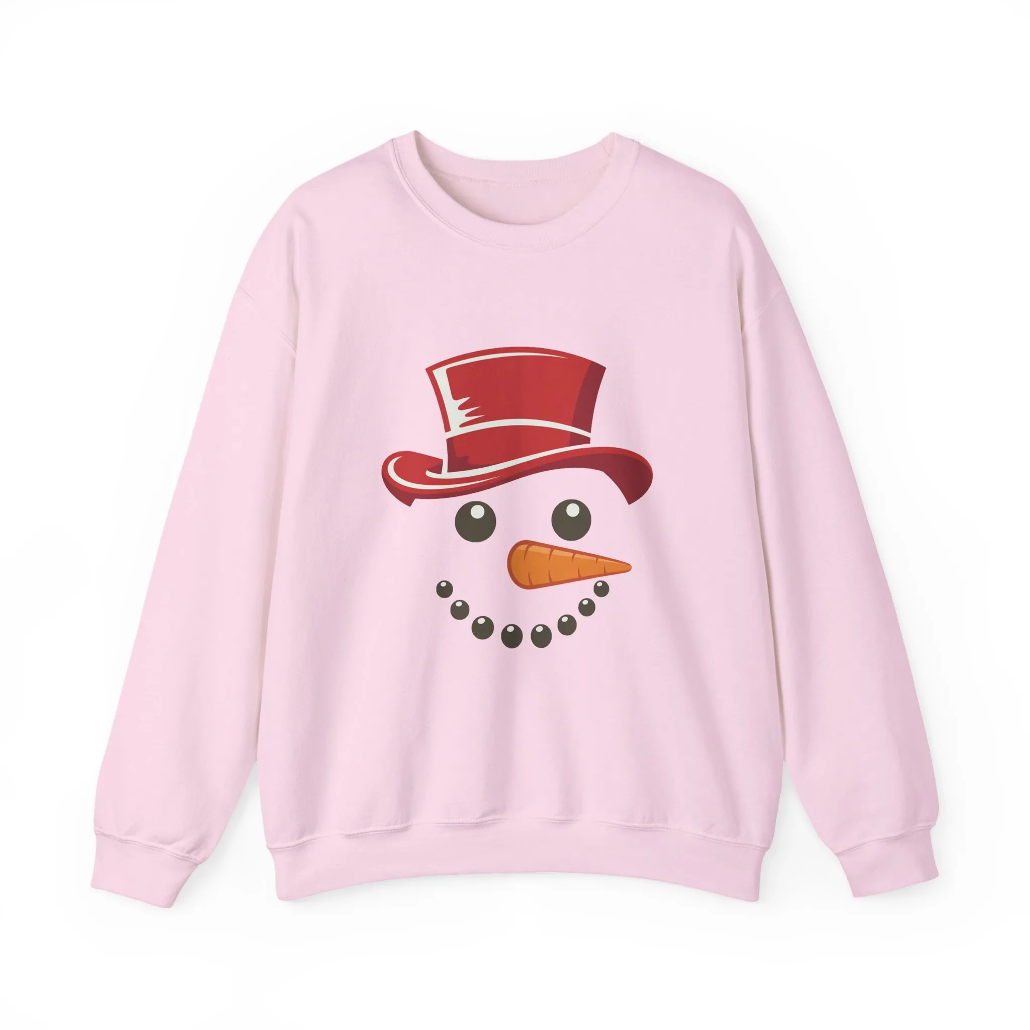 Snowman Face Christmas Sweatshirt, Cute Minimalist Holiday Crewneck, Red Hat Snowman Design, Unisex Winter Gift, Unisex Crewneck Sweatshirt - Image 25