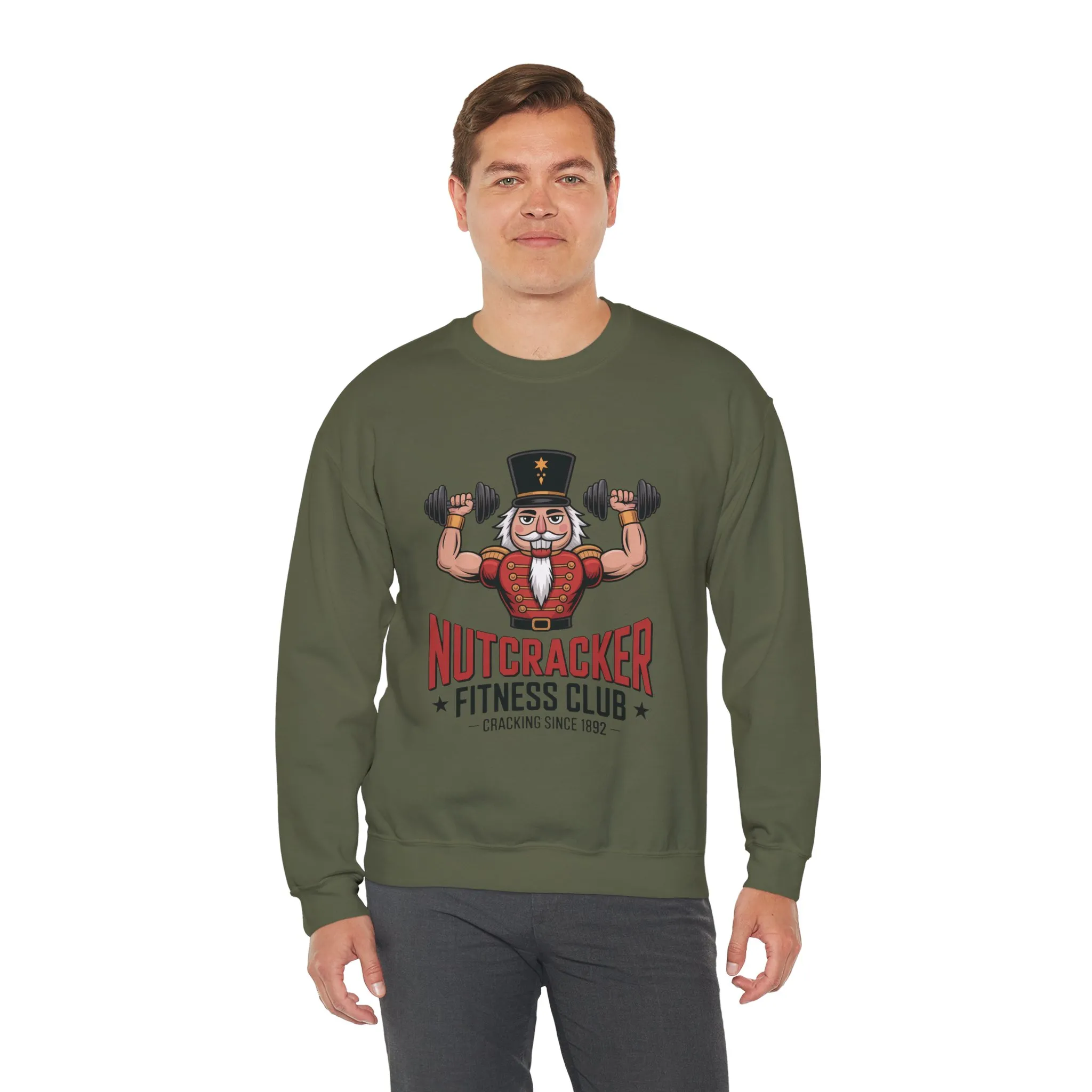 Nutcracker Fitness Club Men's Sweatshirt, Funny Gym Christmas Sweater, Holiday Gift for Him - Image 6