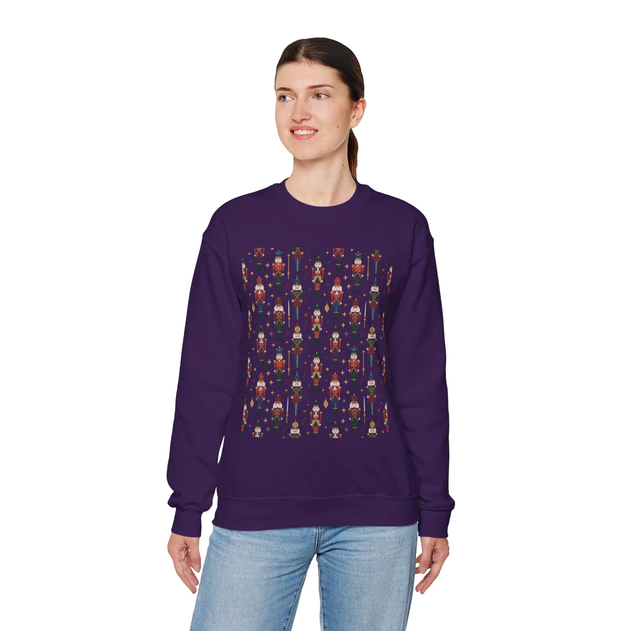 Nutcracker Pattern Women's Sweatshirt, Cozy Christmas Sweater, Holiday Gift for Her - Image 24