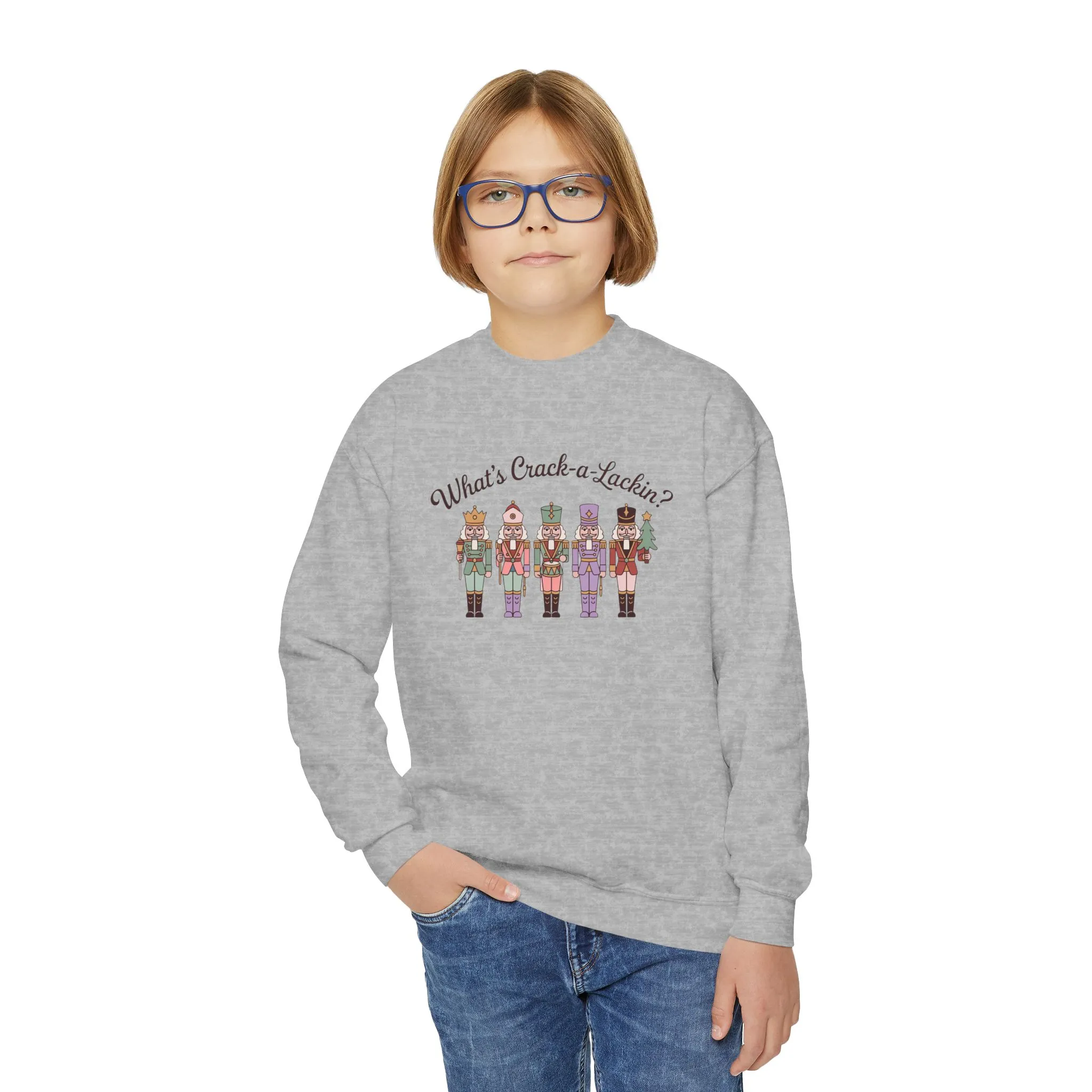 What's Crack-a-Lackin? Girls Christmas Sweatshirt, Cozy Nutcracker Squad Sweater, Mom - Daughter Family Match Outfit - Image 5