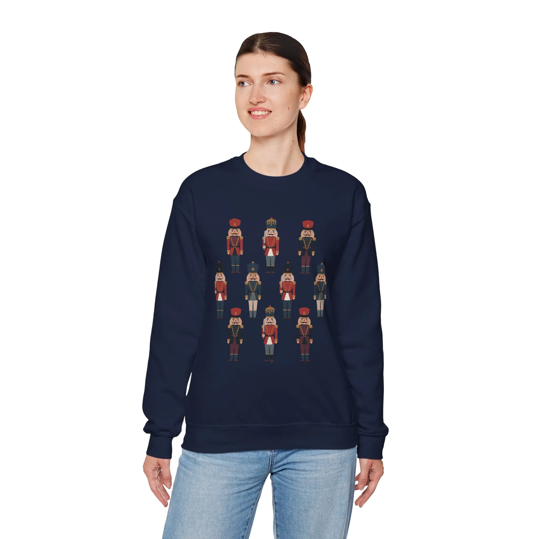 Nutcracker Soldiers Women's Christmas Sweatshirt, Cozy Holiday Sweater, Family - Partner Match Outfit - Image 18