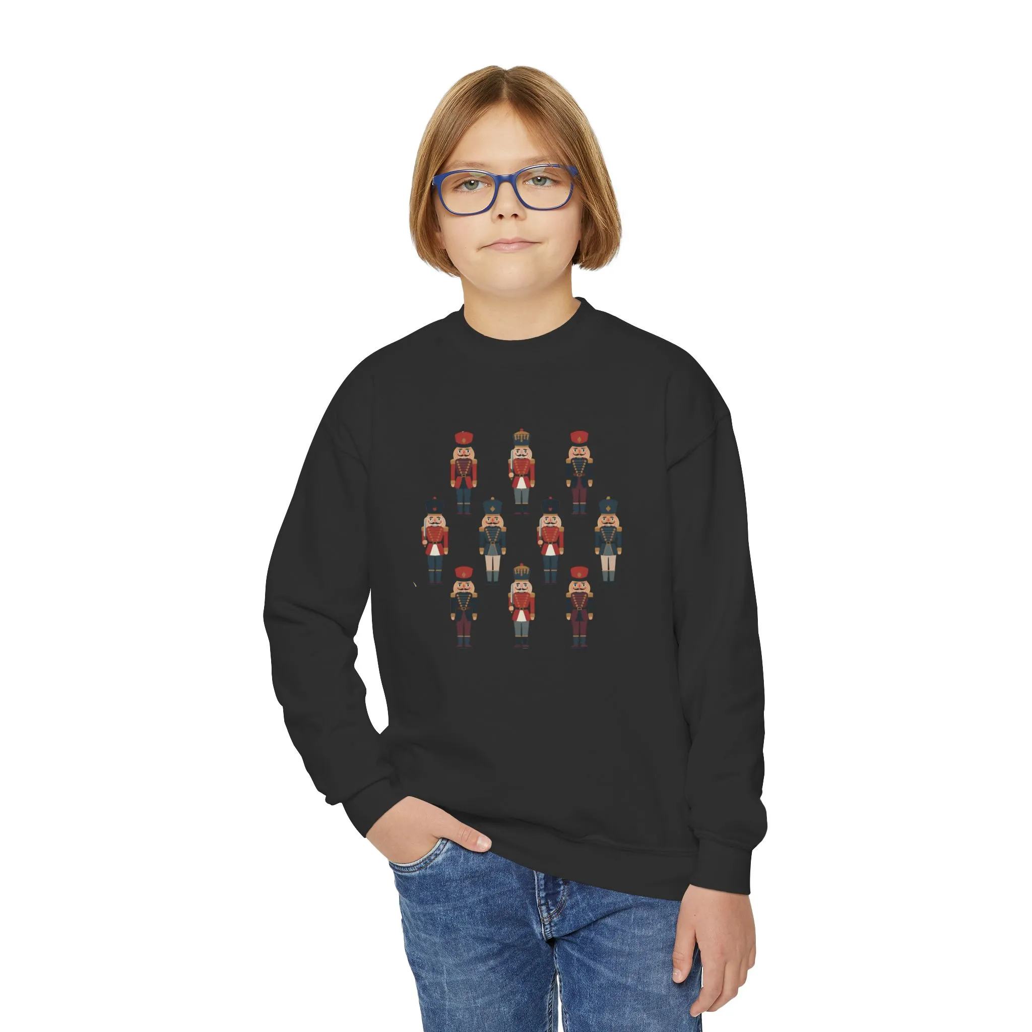 Nutcracker Soldiers Kids Christmas Sweatshirt, Cozy Holiday Sweater for Boys - Girls, Family - Partner Match Outfit - Image 5