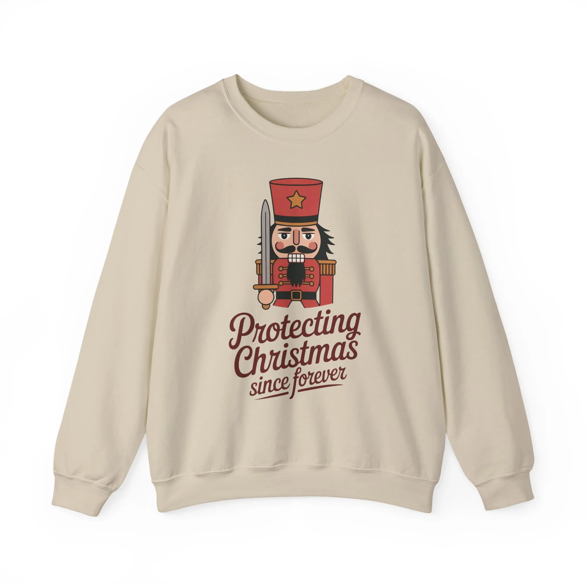 Protecting Christmas Since Forever Men's Sweatshirt, Funny Nutcracker Christmas Sweater, Holiday Gift for Him - Image 4