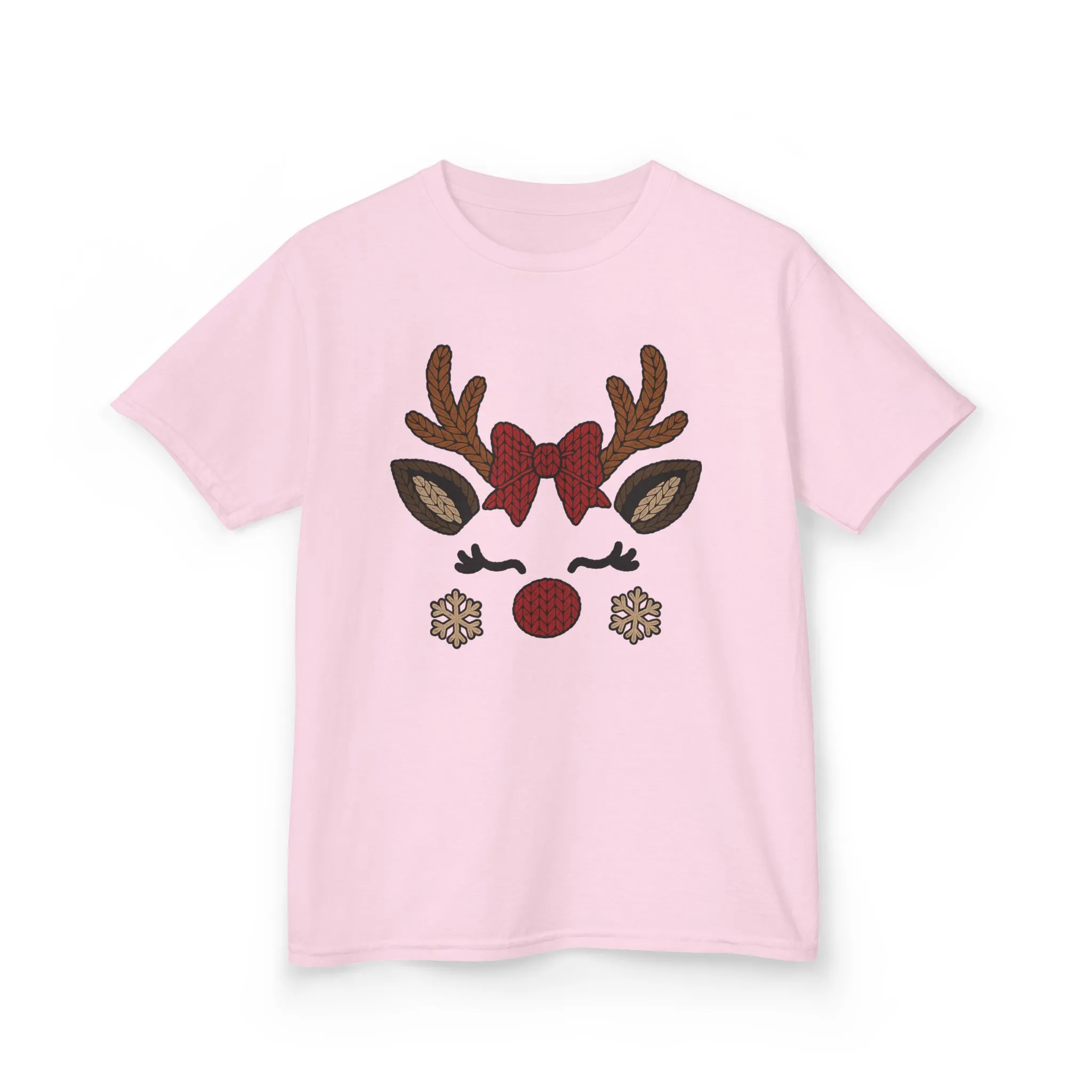 Girls Reindeer Face Christmas T-Shirt, Cute Holiday Tee, Mother-Daughter Matching Outfit - Image 9