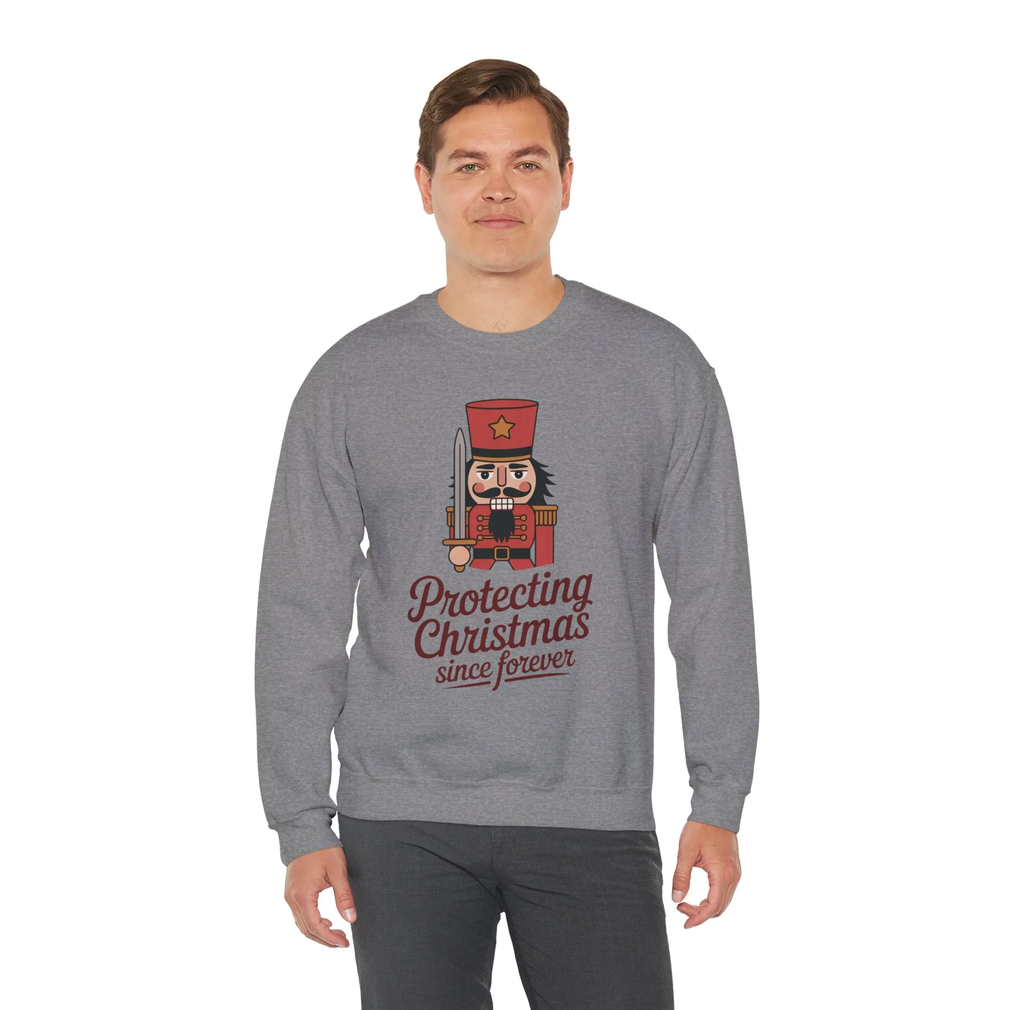 Protecting Christmas Since Forever Men's Sweatshirt, Funny Nutcracker Christmas Sweater, Holiday Gift for Him - Image 12