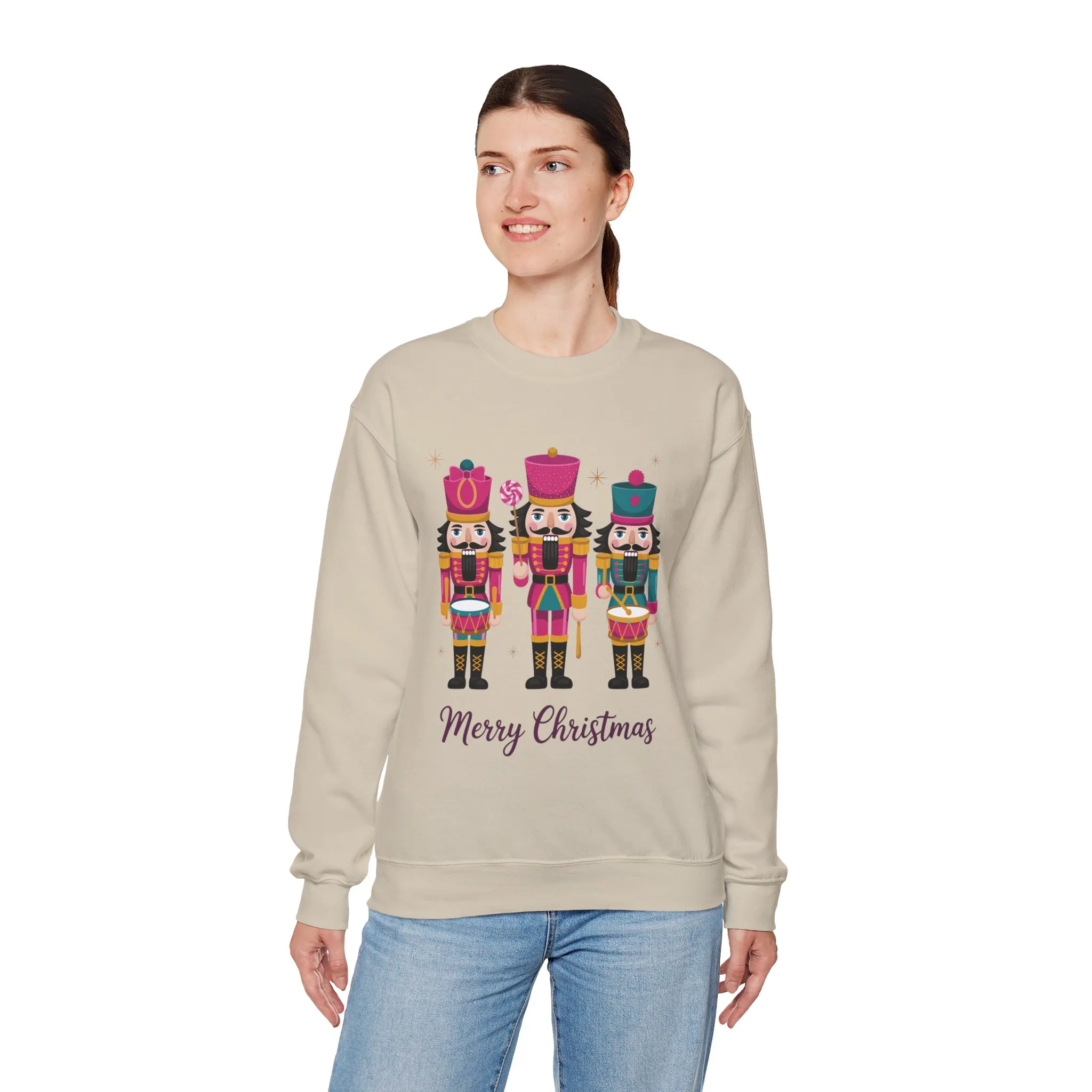 Three Nutcrackers Women's Christmas Sweatshirt, Cozy Holiday Sweater, Mom - Daughter Family Match Christmas Outfit - Image 12