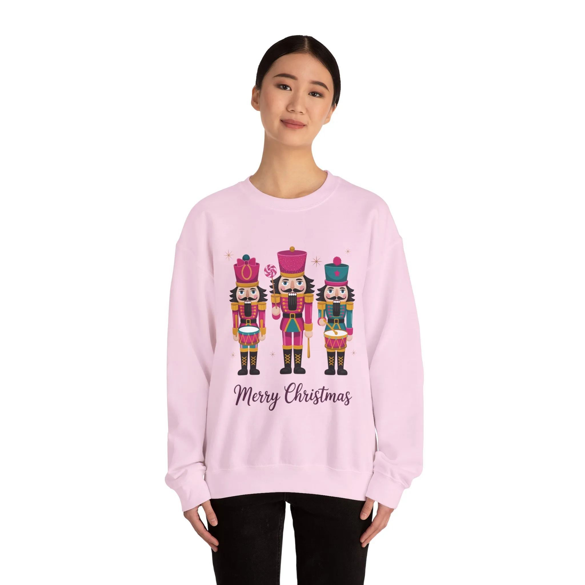 Three Nutcrackers Women's Christmas Sweatshirt, Cozy Holiday Sweater, Mom - Daughter Family Match Christmas Outfit - Image 20