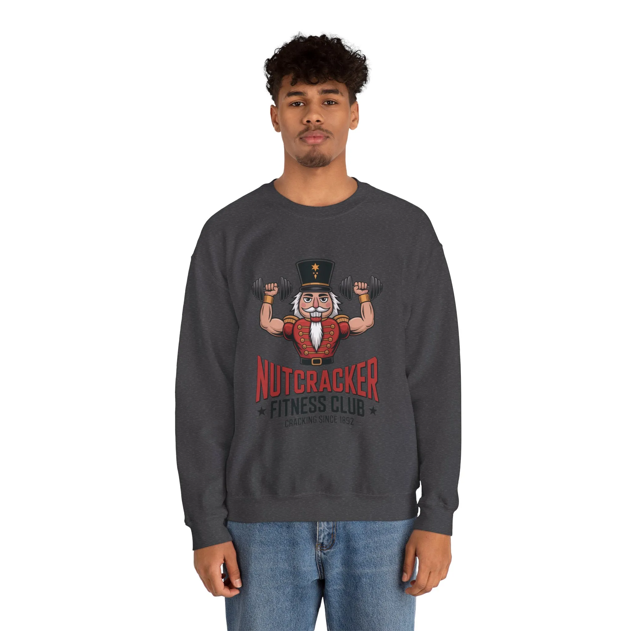 Nutcracker Fitness Club Men's Sweatshirt, Funny Gym Christmas Sweater, Holiday Gift for Him - Image 11