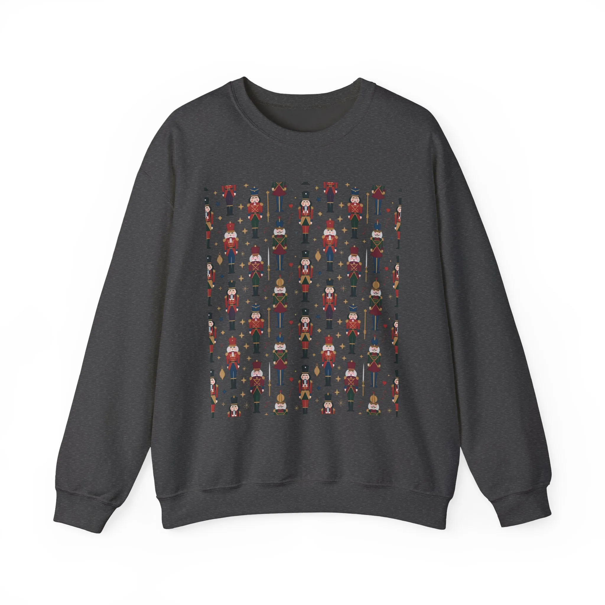 Nutcracker Pattern Men's Sweatshirt, Festive Christmas Pullover, Holiday Gift for Him - Image 13
