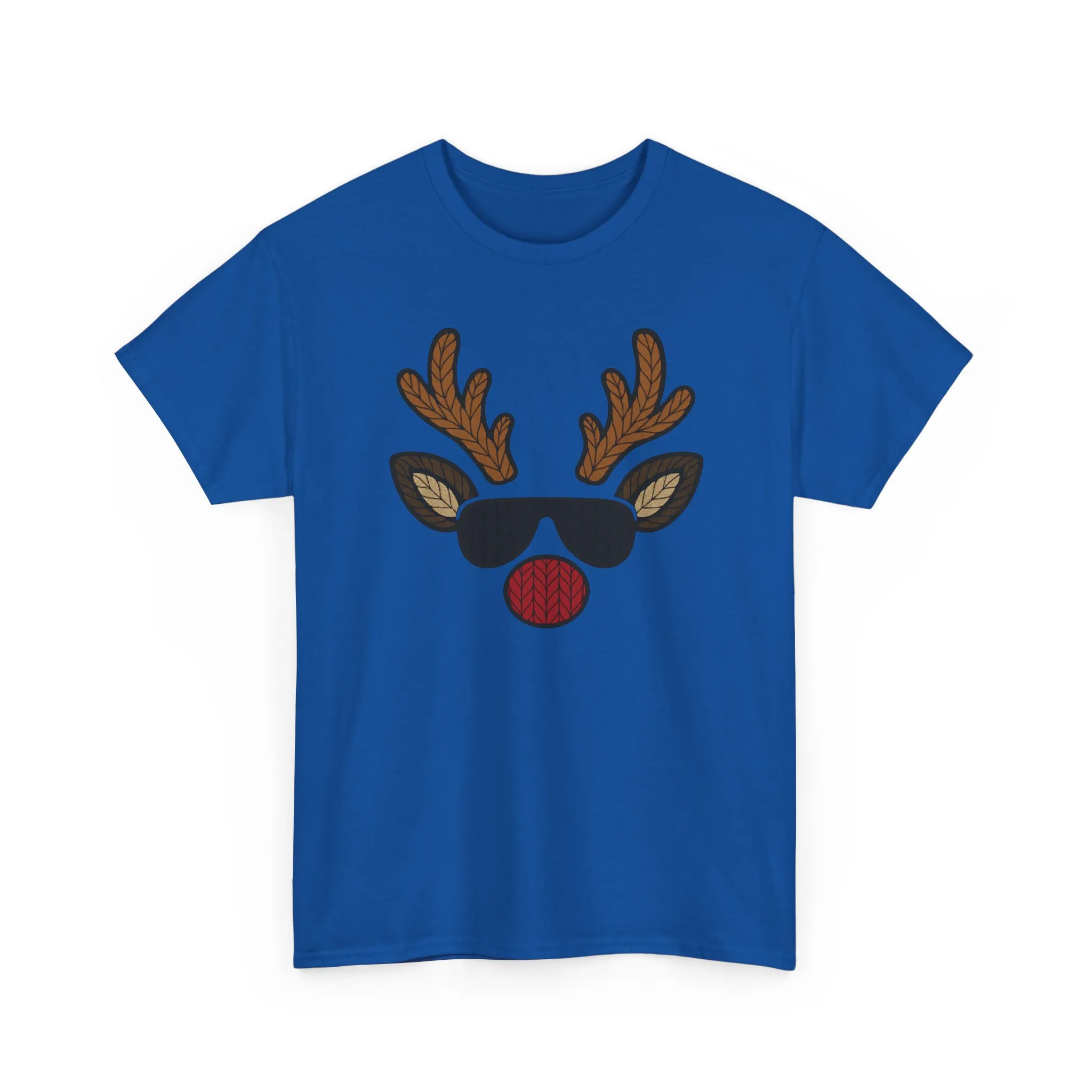 Men's Reindeer Face Christmas T-Shirt, Classic Holiday Tee, Father-Son Matching Outfit - Image 22