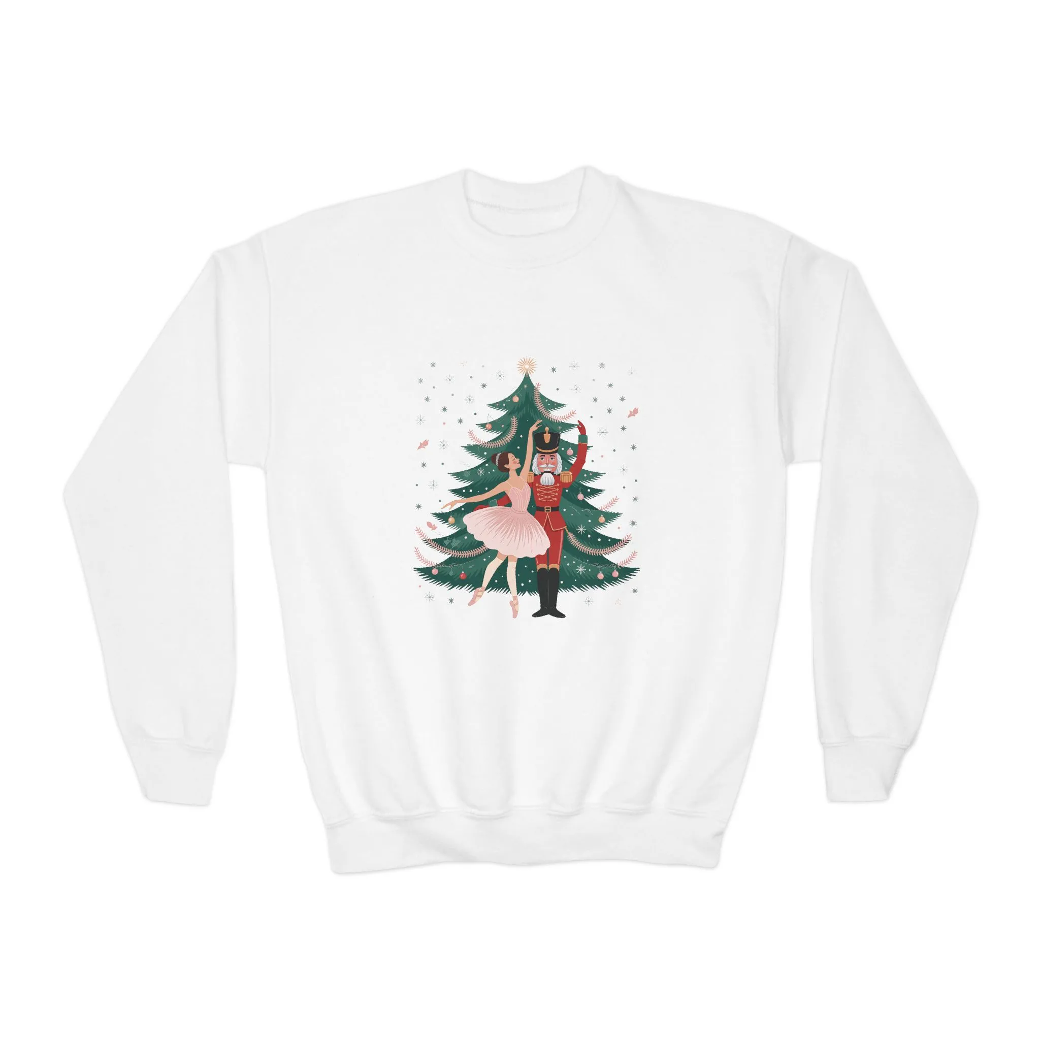 Nutcracker Ballerina Girls Christmas Sweatshirt, Cozy Holiday Sweater, Family Match Christmas Outfit for Daughter - Image 3