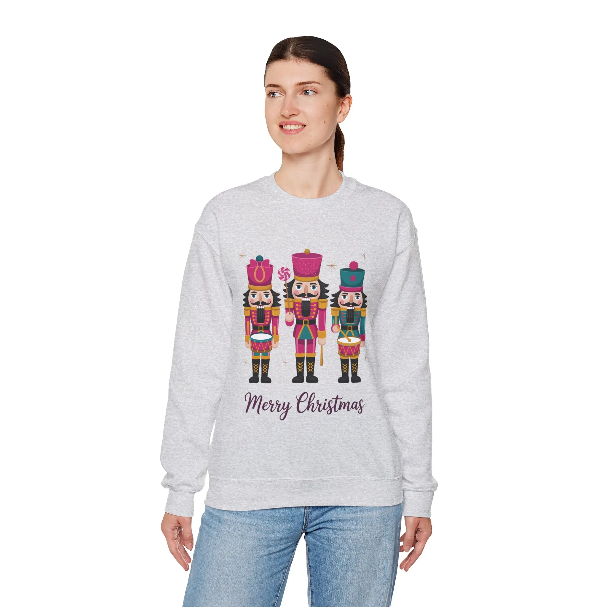Three Nutcrackers Women's Christmas Sweatshirt, Cozy Holiday Sweater, Mom - Daughter Family Match Christmas Outfit - Image 6