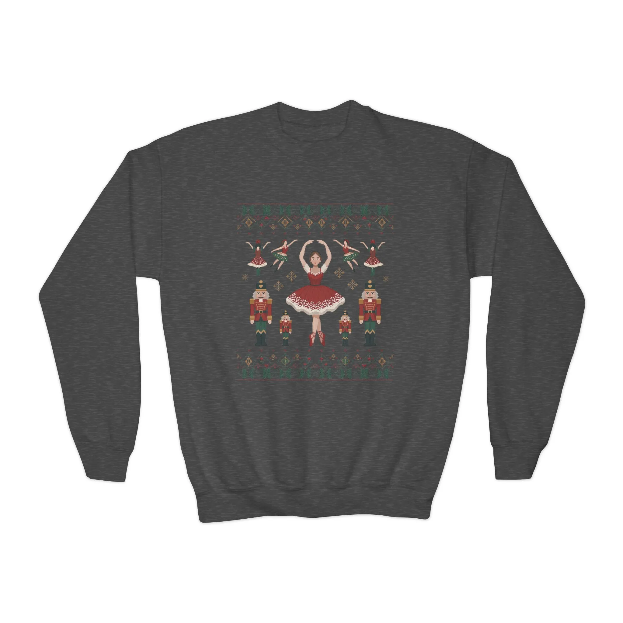 Nutcracker Ballerina Girls Christmas Sweatshirt, Cozy Holiday Sweater, Mom - Daughter Family Match Outfit - Image 7