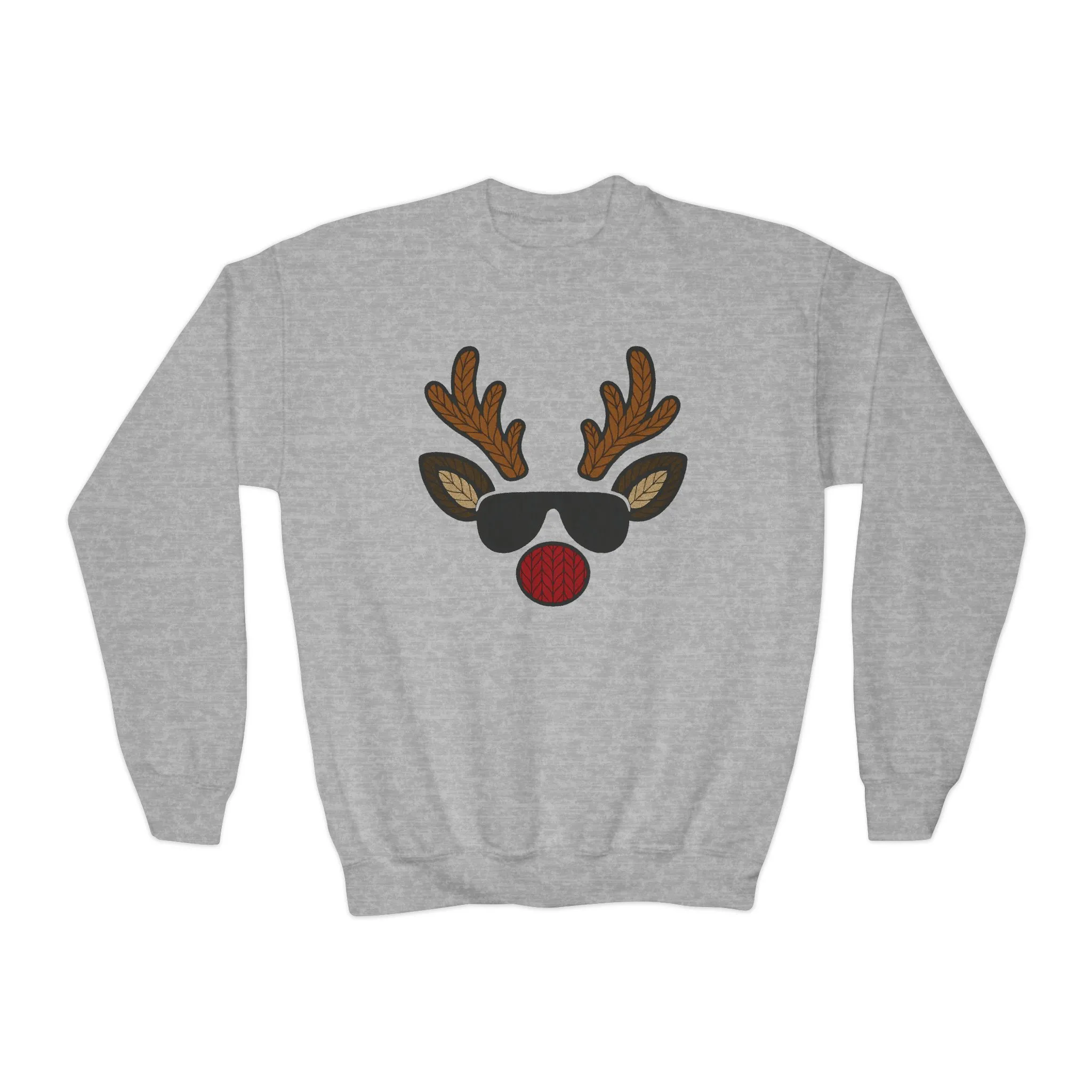 Boys Reindeer Face Christmas Sweatshir,| Knitted Holiday Pullover, Father-Son Matching Outfit - Image 2
