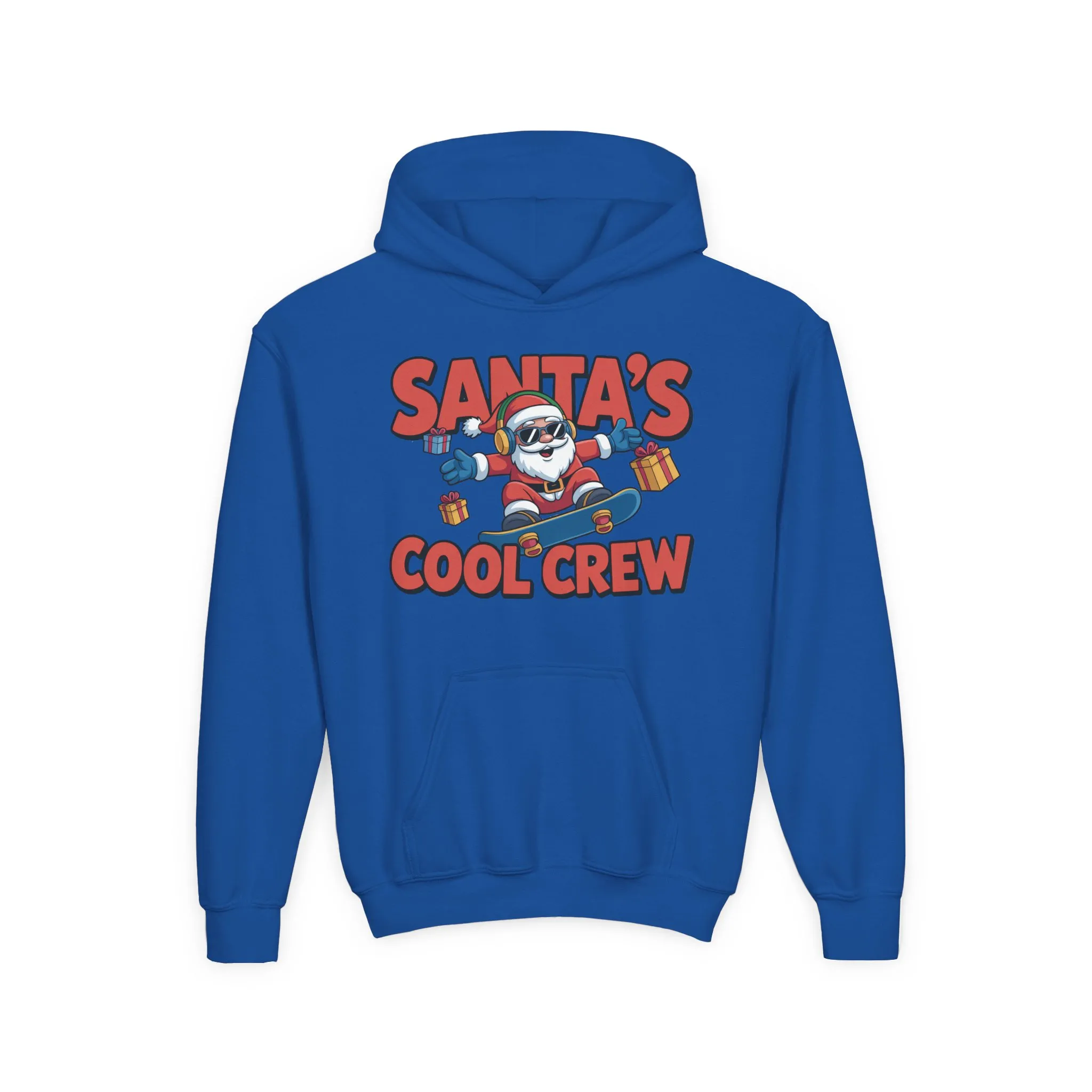 Santa's Cool Crew Youth Hoodie, Funny Christmas Hoodie for Boys, Cool Santa Skateboard Gift, Youth Heavy Blend Hooded Sweatshirt - Image 13