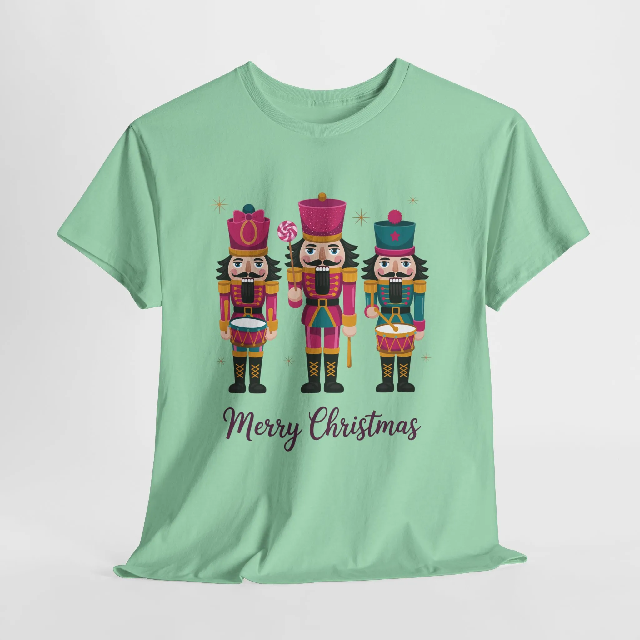 Three Nutcrackers Women's Christmas T-Shirt, Classic Holiday Tee, Mom - Daughter Family Match Christmas Outfit - Image 2