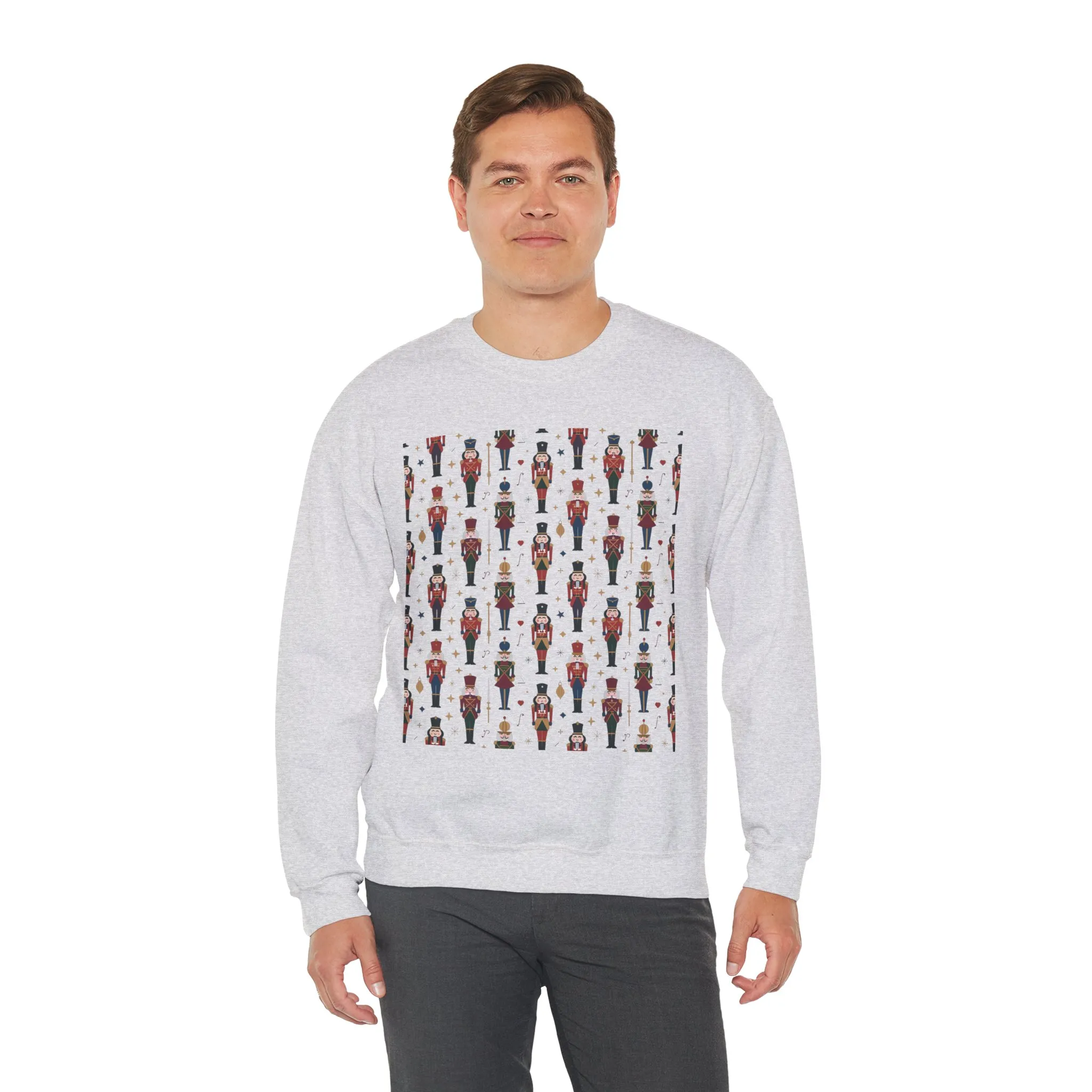 Nutcracker Pattern Men's Sweatshirt, Festive Christmas Pullover, Holiday Gift for Him - Image 6