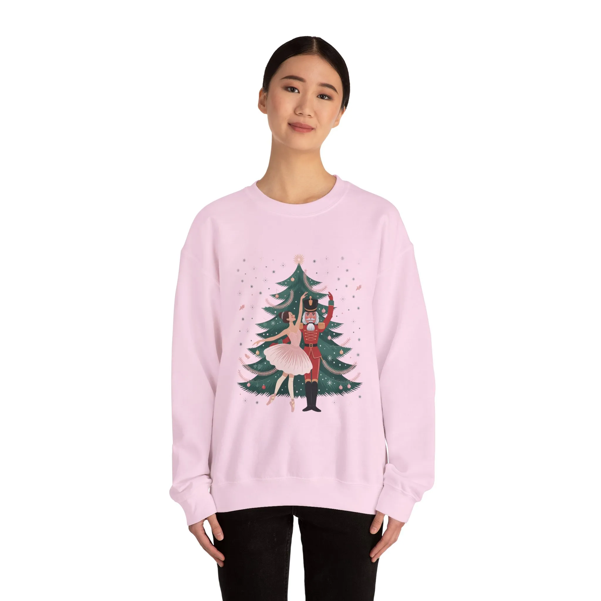 Nutcracker Ballerina Women's Sweatshirt, Cozy Christmas Sweater, Family Match Holiday Outfit for Mom - Image 20