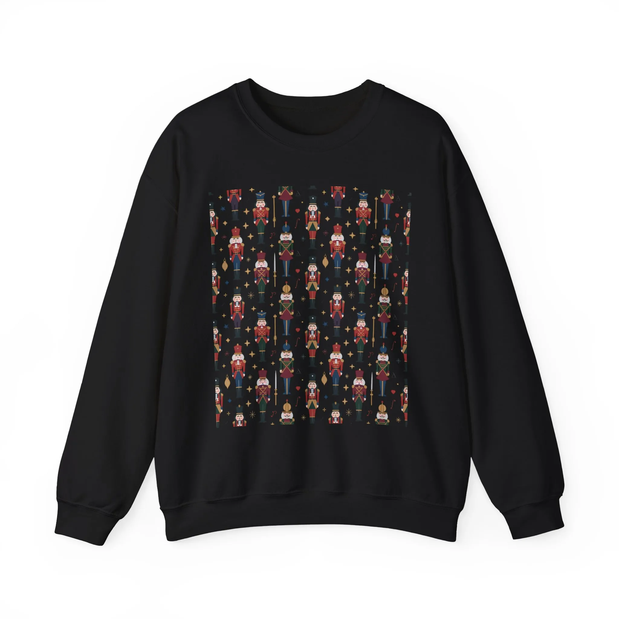 Nutcracker Pattern Men's Sweatshirt, Festive Christmas Pullover, Holiday Gift for Him - Image 7