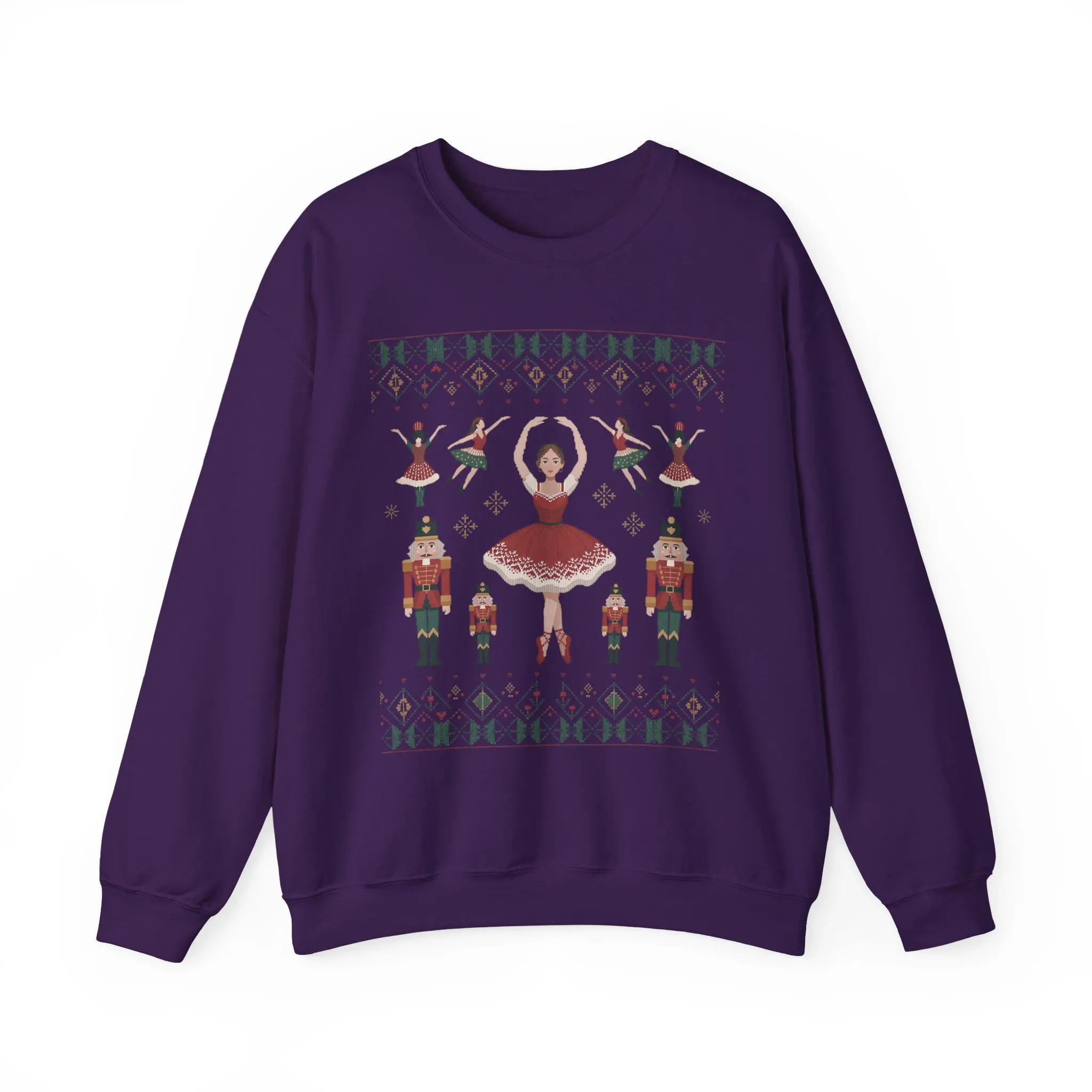 Nutcracker Ballerina Women's Christmas Sweatshirt, Cozy Ballet Sweater, Mom - Daughter Family Match Holiday Outfit - Image 22