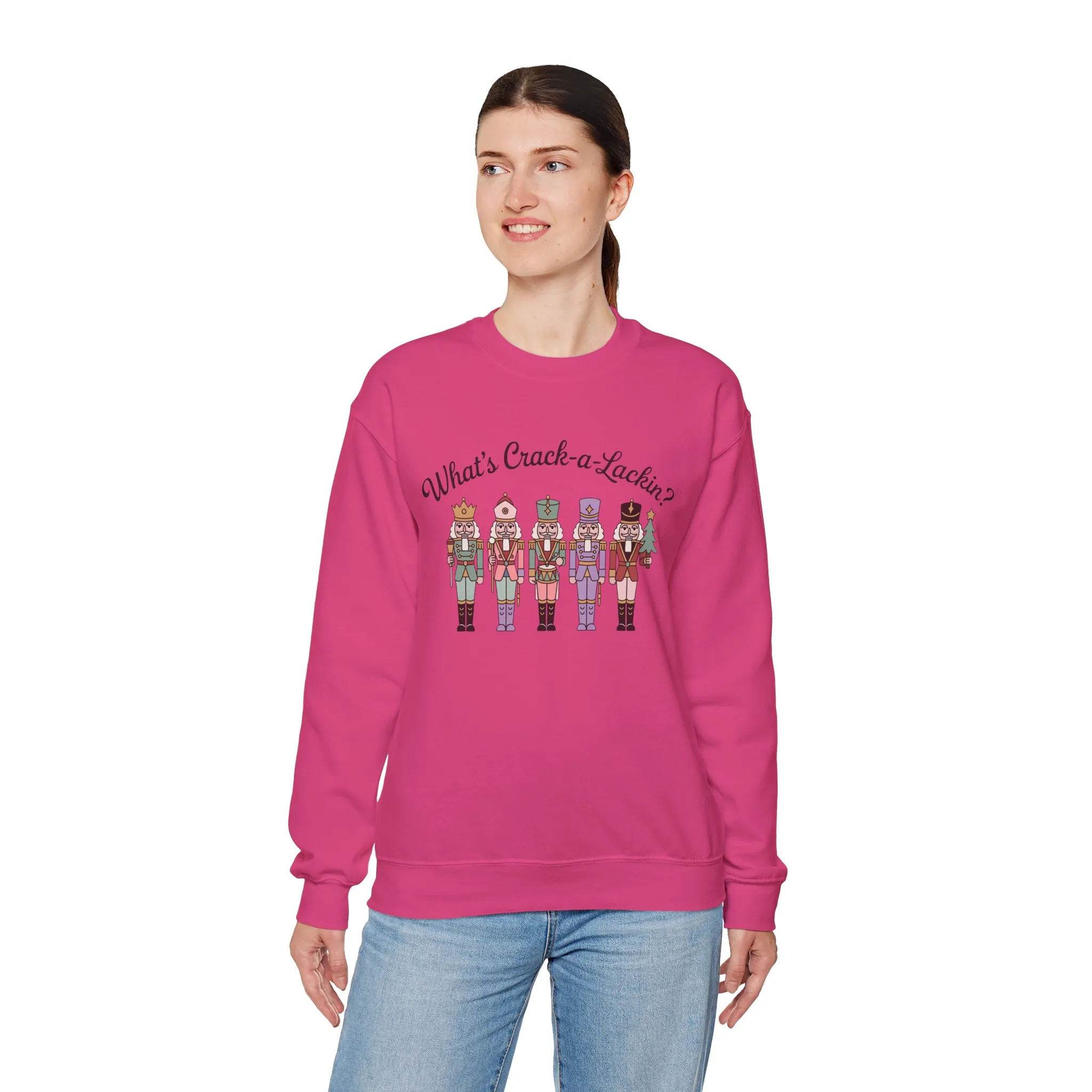 What's Crack-a-Lackin? Women's Funny Christmas Sweatshirt, Nutcracker Squad Sweater, Cozy Holiday Pullover - Image 24