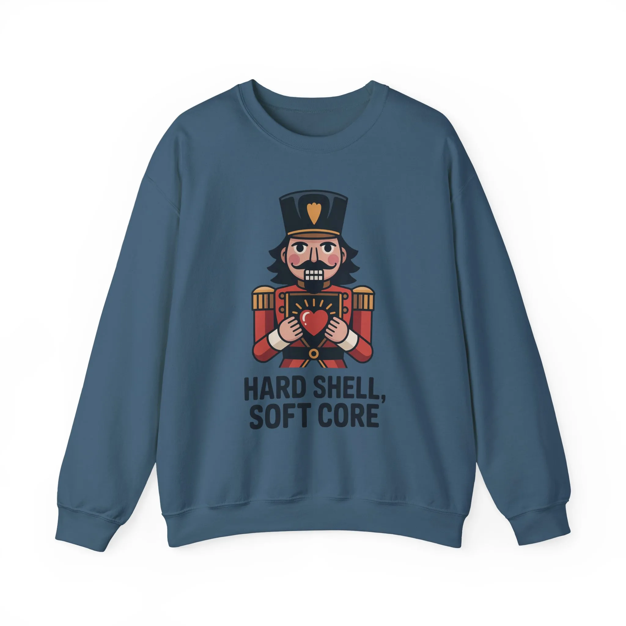 Hard Shell Soft Core Men's Sweatshirt, Funny Nutcracker Christmas Sweater, Holiday Gift for Him - Image 10