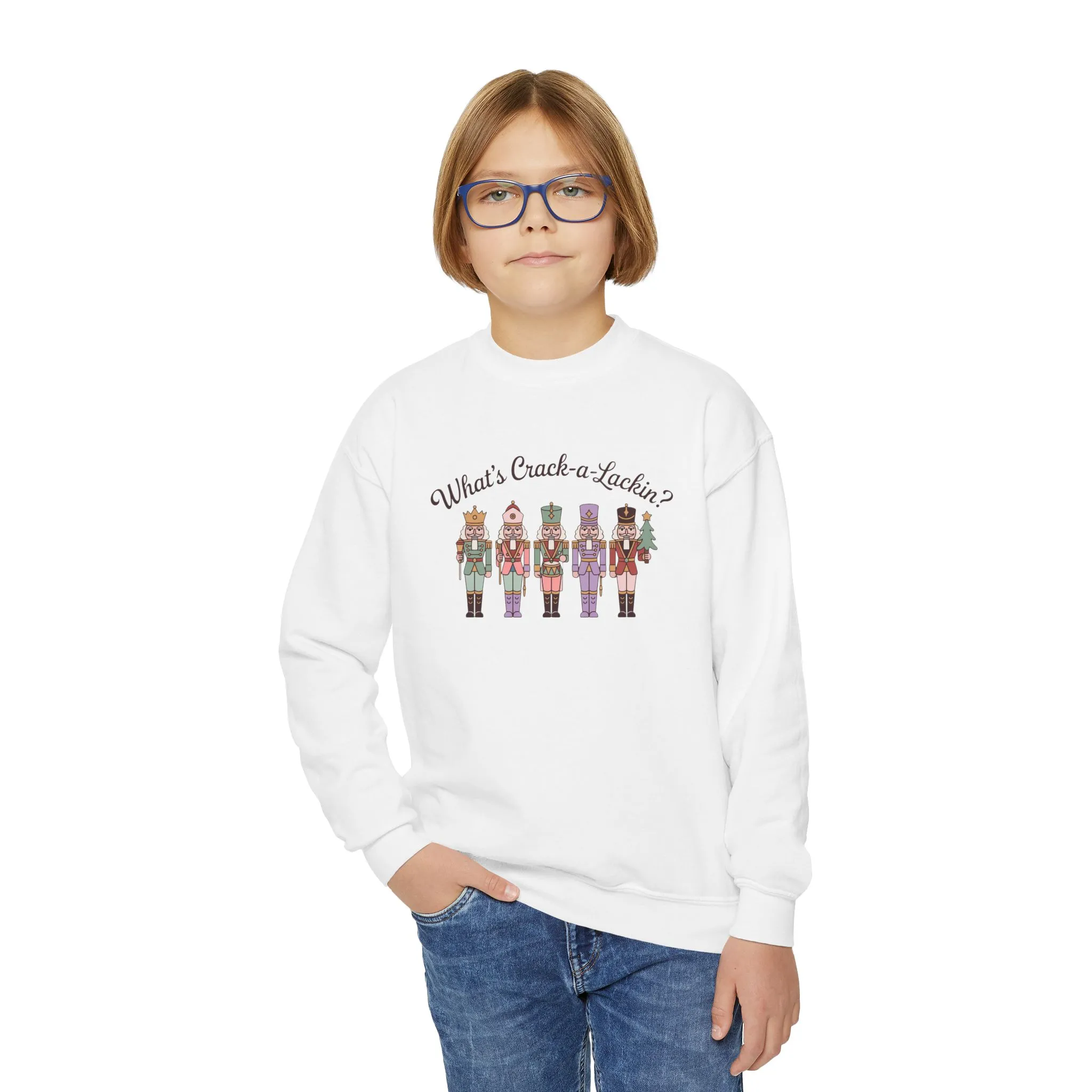 What's Crack-a-Lackin? Girls Christmas Sweatshirt, Cozy Nutcracker Squad Sweater, Mom - Daughter Family Match Outfit - Image 3