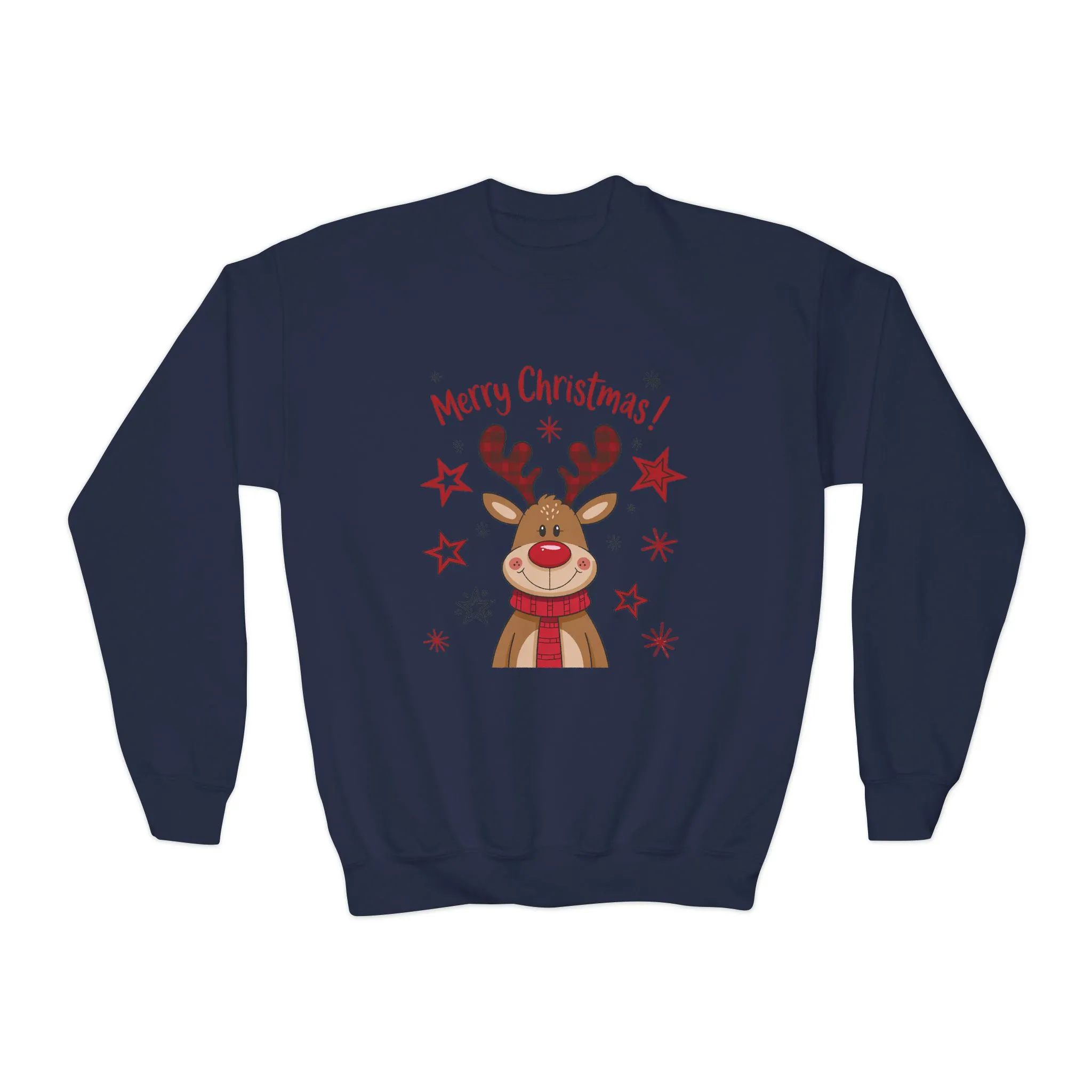 Girls Merry Christmas Reindeer Sweatshirt, Cute Plaid Antlers Holiday Pullover, Mother-Daughter Matching Outfit - Image 13