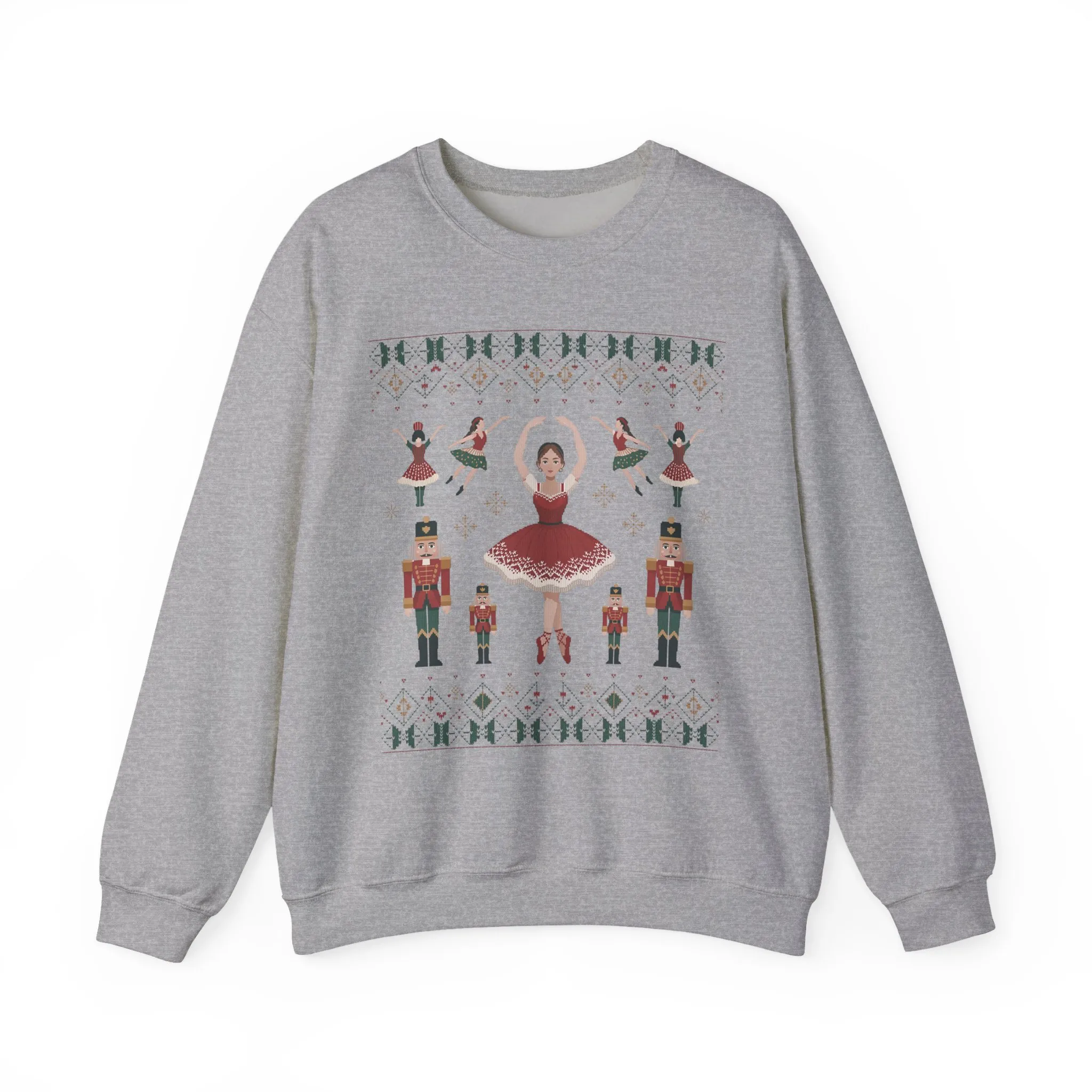 Nutcracker Ballerina Women's Christmas Sweatshirt, Cozy Ballet Sweater, Mom - Daughter Family Match Holiday Outfit - Image 13