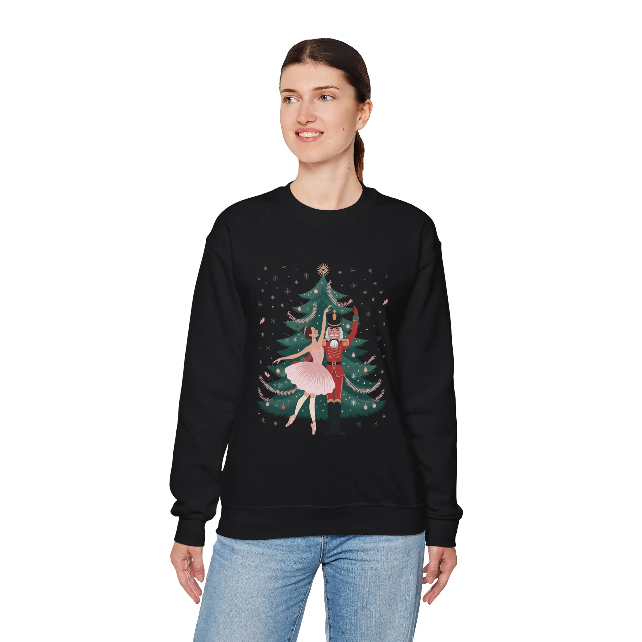 Nutcracker Ballerina Women's Sweatshirt, Cozy Christmas Sweater, Family Match Holiday Outfit for Mom - Image 9