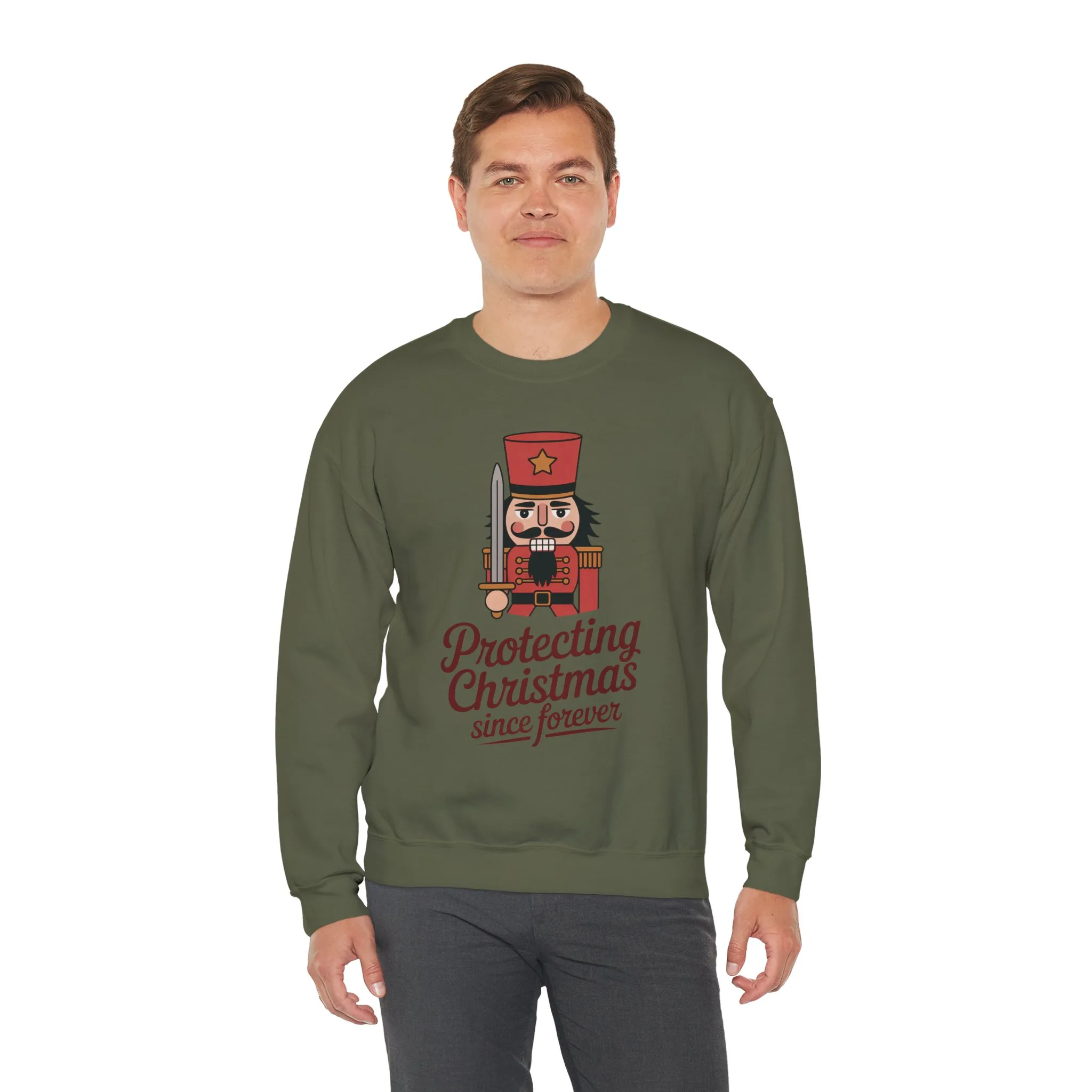 Protecting Christmas Since Forever Men's Sweatshirt, Funny Nutcracker Christmas Sweater, Holiday Gift for Him - Image 9