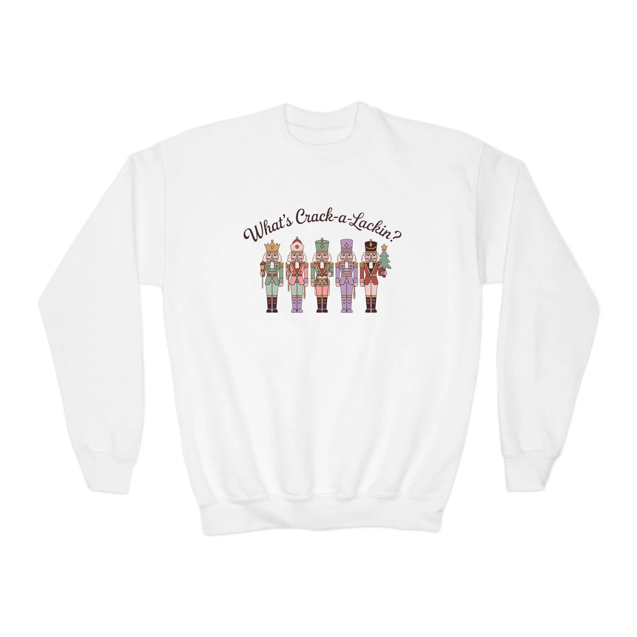 What's Crack-a-Lackin? Girls Christmas Sweatshirt, Cozy Nutcracker Squad Sweater, Mom - Daughter Family Match Outfit - Image 2