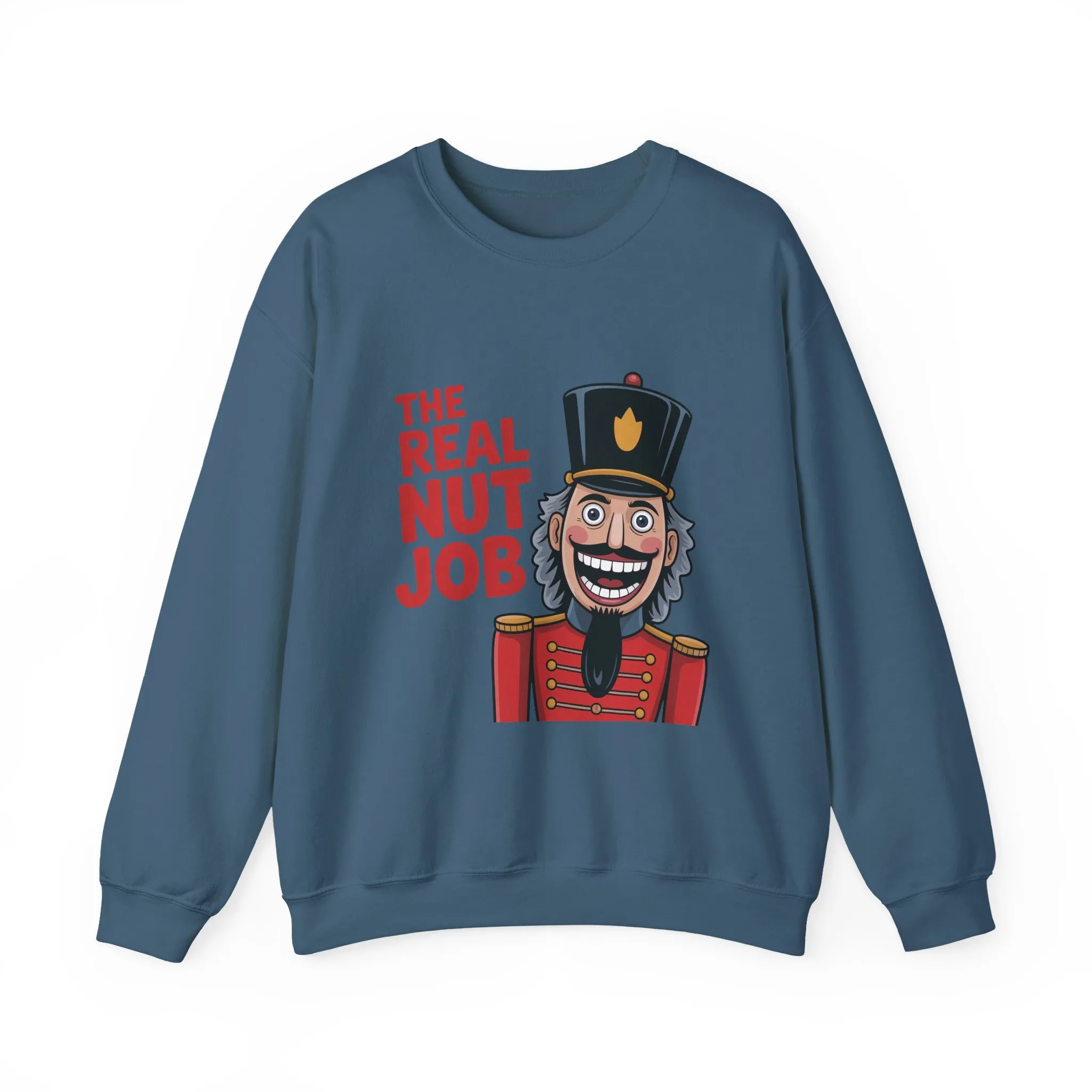 The Real Nut Job Men's Sweatshirt, Funny Nutcracker Christmas Sweater, Holiday Gift for Him - Image 10