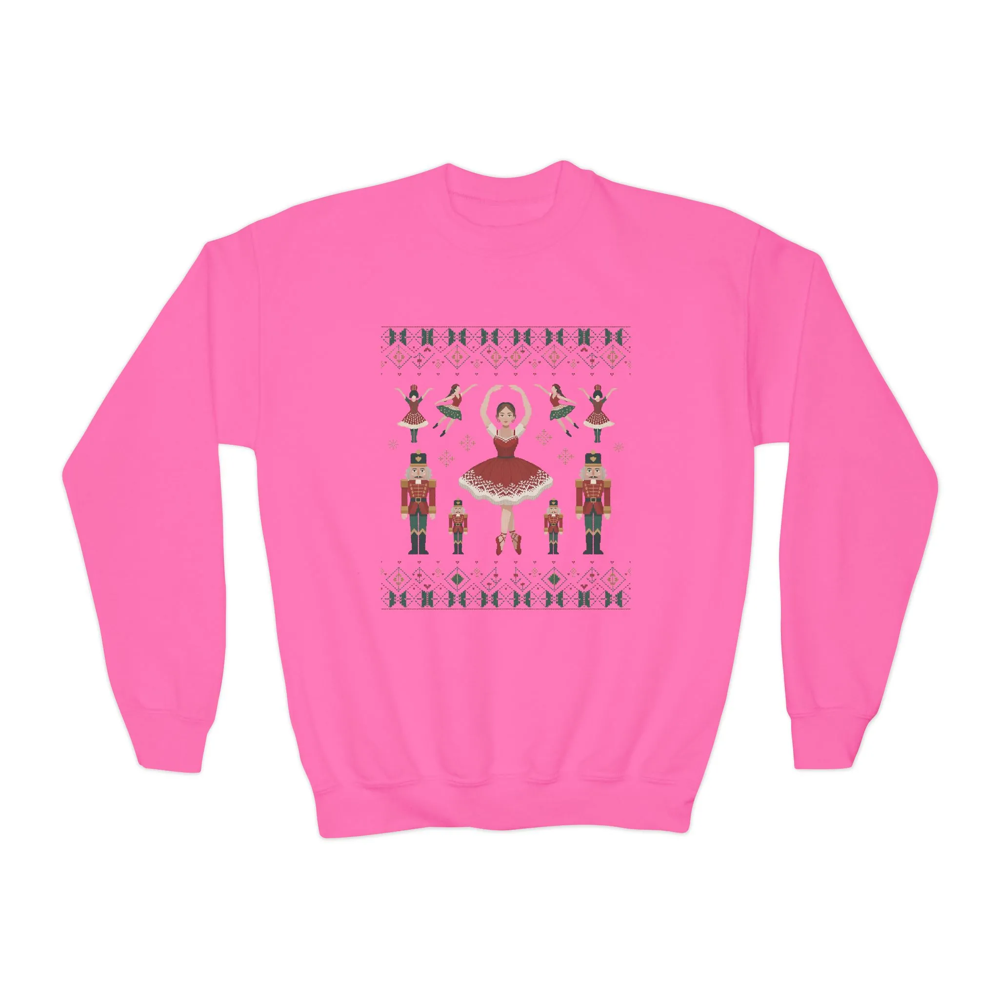 Nutcracker Ballerina Girls Christmas Sweatshirt, Cozy Holiday Sweater, Mom - Daughter Family Match Outfit - Image 11