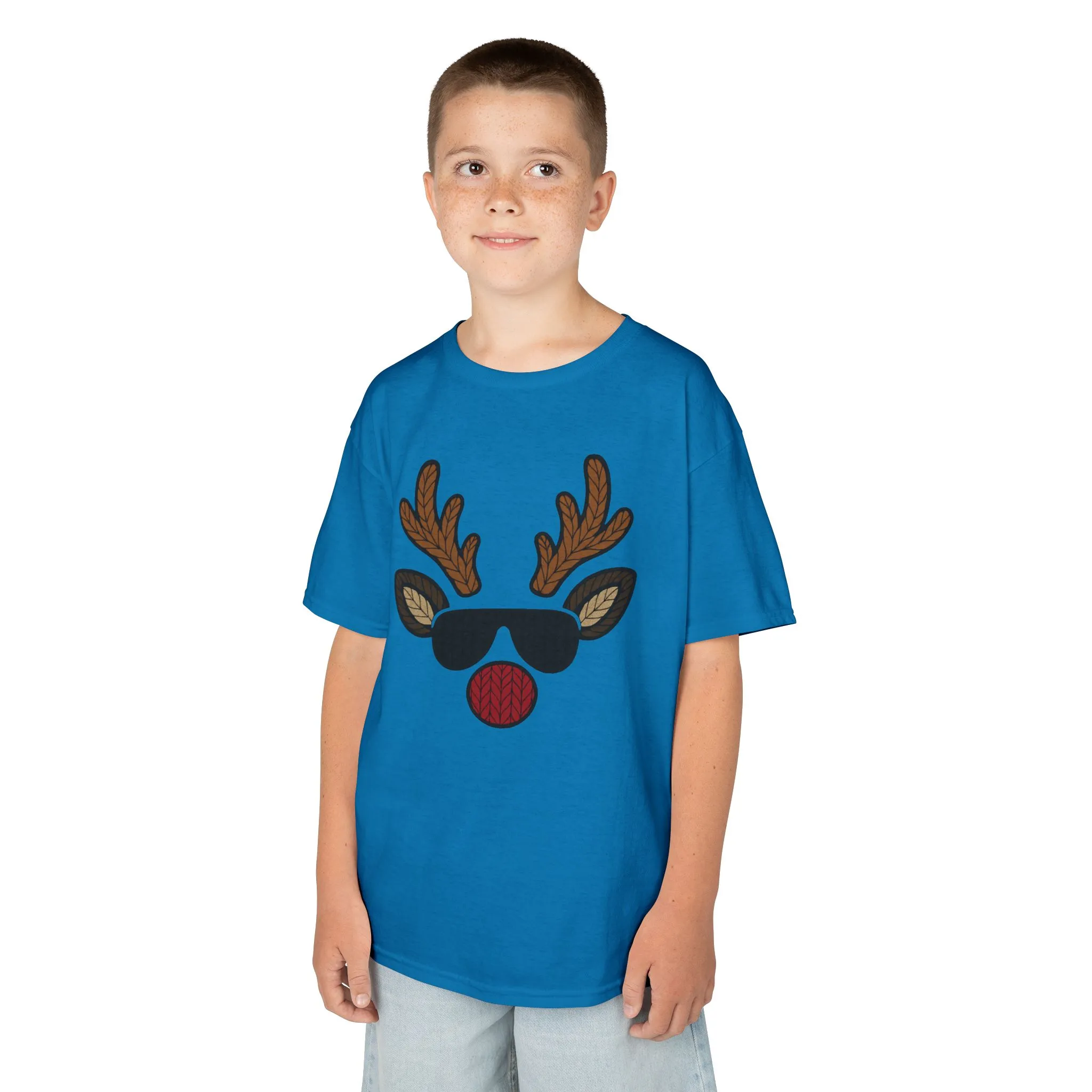 Boys Reindeer Face Christmas T-Shirt, Cute Knitted Holiday Tee, Father-Son Matching Outfit - Image 8