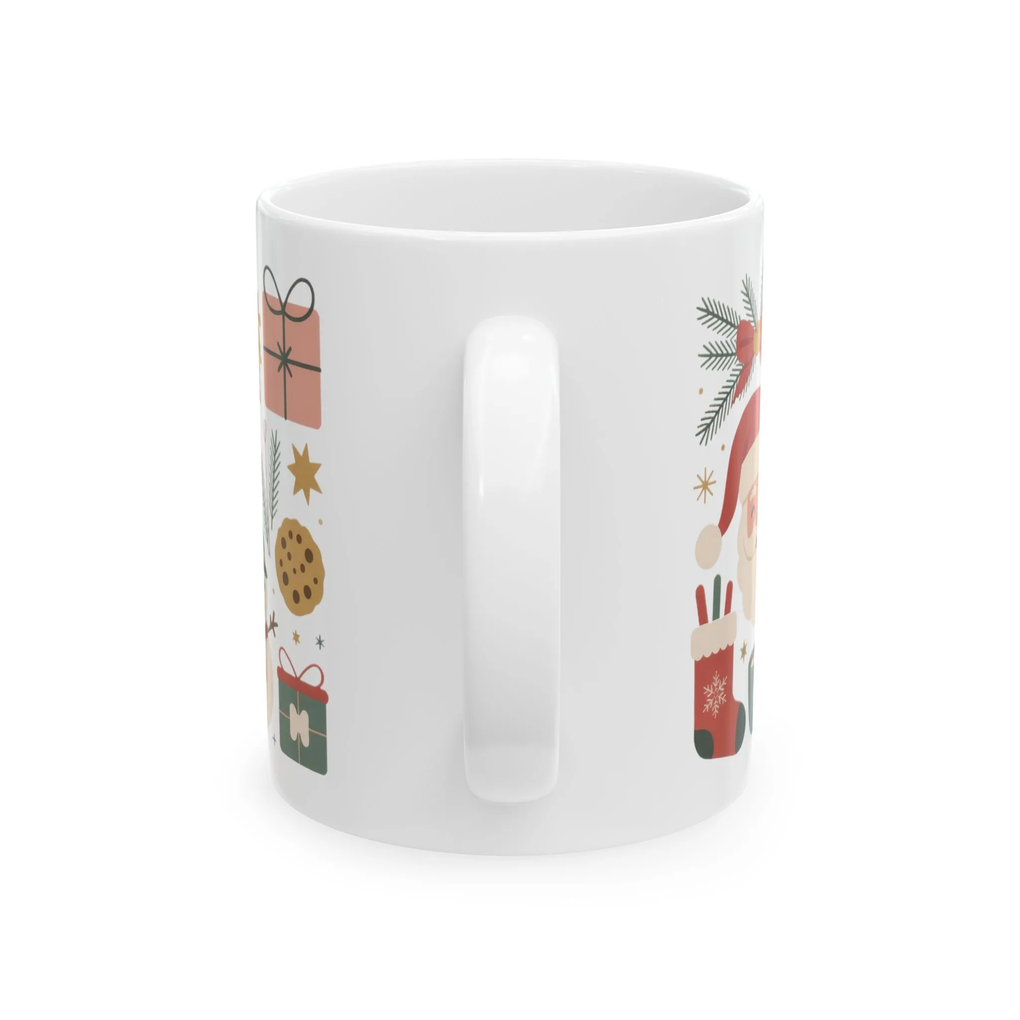 Tis The Season Christmas Mug, Cozy Holiday Coffee Cup, Festive Tree - Santa Design, Christmas Gift Idea, Ceramic Mug, (11oz, 15oz) - Image 2
