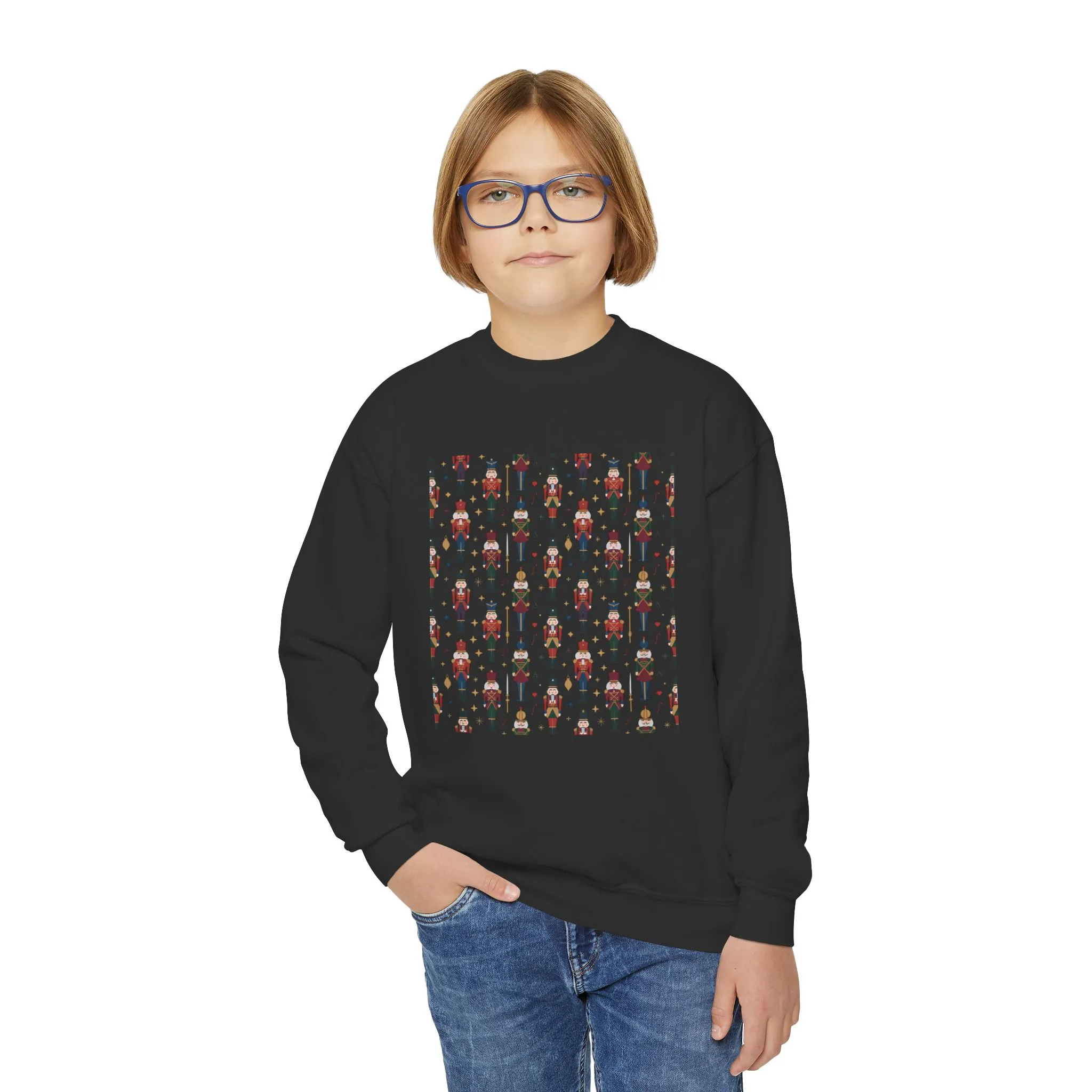 Nutcracker Pattern Kids Christmas T-Shirt, Family Match Holiday Outfit, Festive Christmas Shirt for Boys - Girls - Image 8