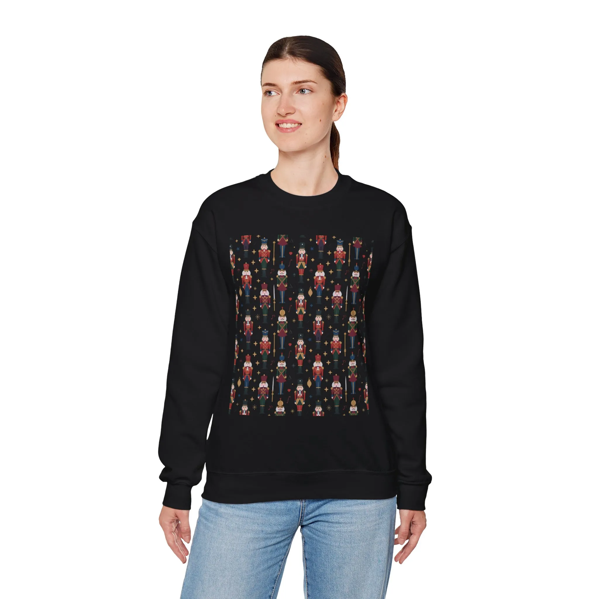 Nutcracker Pattern Women's Sweatshirt, Cozy Christmas Sweater, Holiday Gift for Her - Image 9