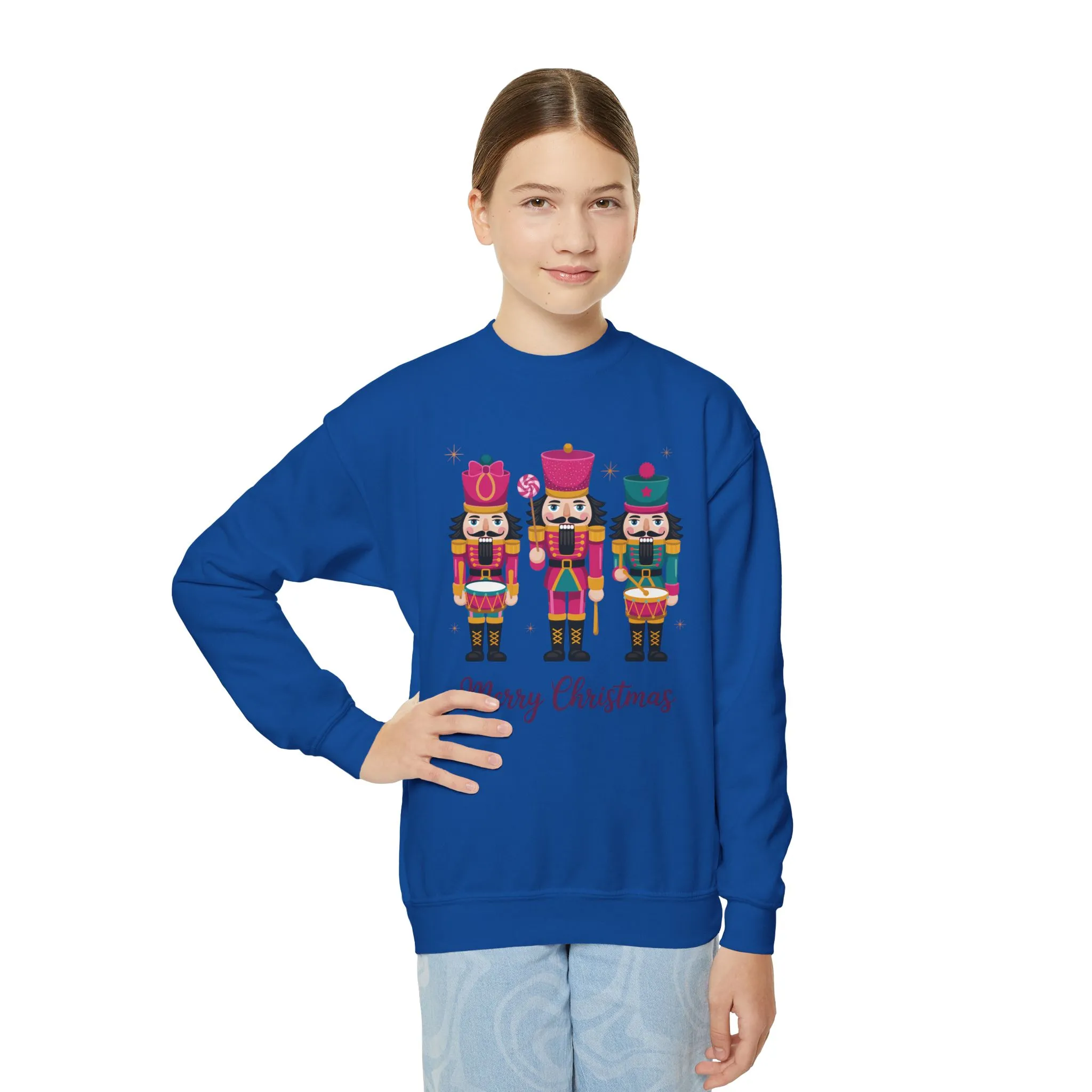 Three Nutcrackers Girls Christmas Sweatshirt, Cozy Holiday Sweater, Mom - Daughter Family Match Outfit - Image 7